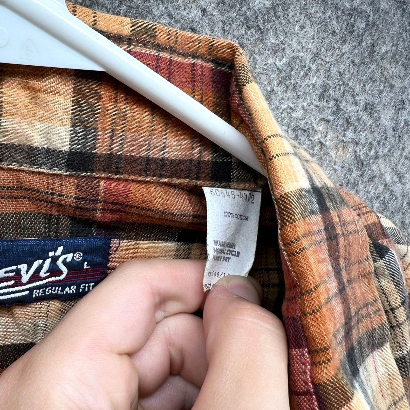 Levi's VINTAGE Levi's Shirt Mens Large Brown Tartan Plaid Pearl Snap Western Cowboy 80s Size US L / EU 52-54 / 3 - 5 Thumbnail