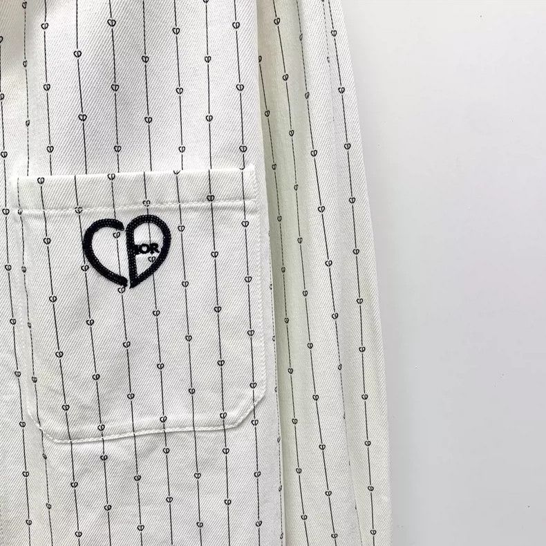 Dior Dior White logo embroidered cotton lapel zipper long-sleeve Size US M / EU 48-50 / 2 - 4 Thumbnail