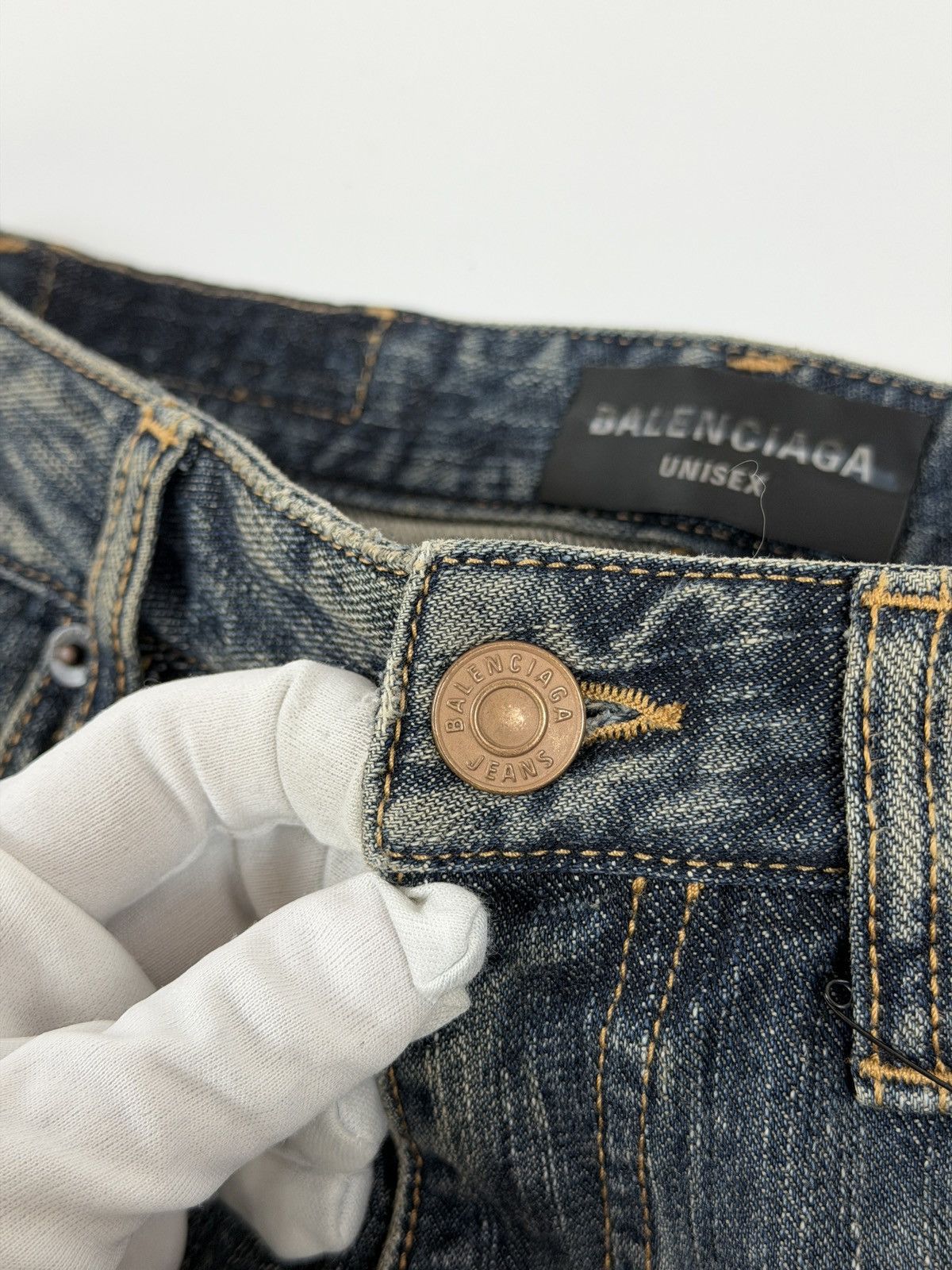 Balenciaga Balenciaga Medium Fit All Over Logo Dark Blue Denim Pants Size US 28 / EU 44 - 7 Thumbnail