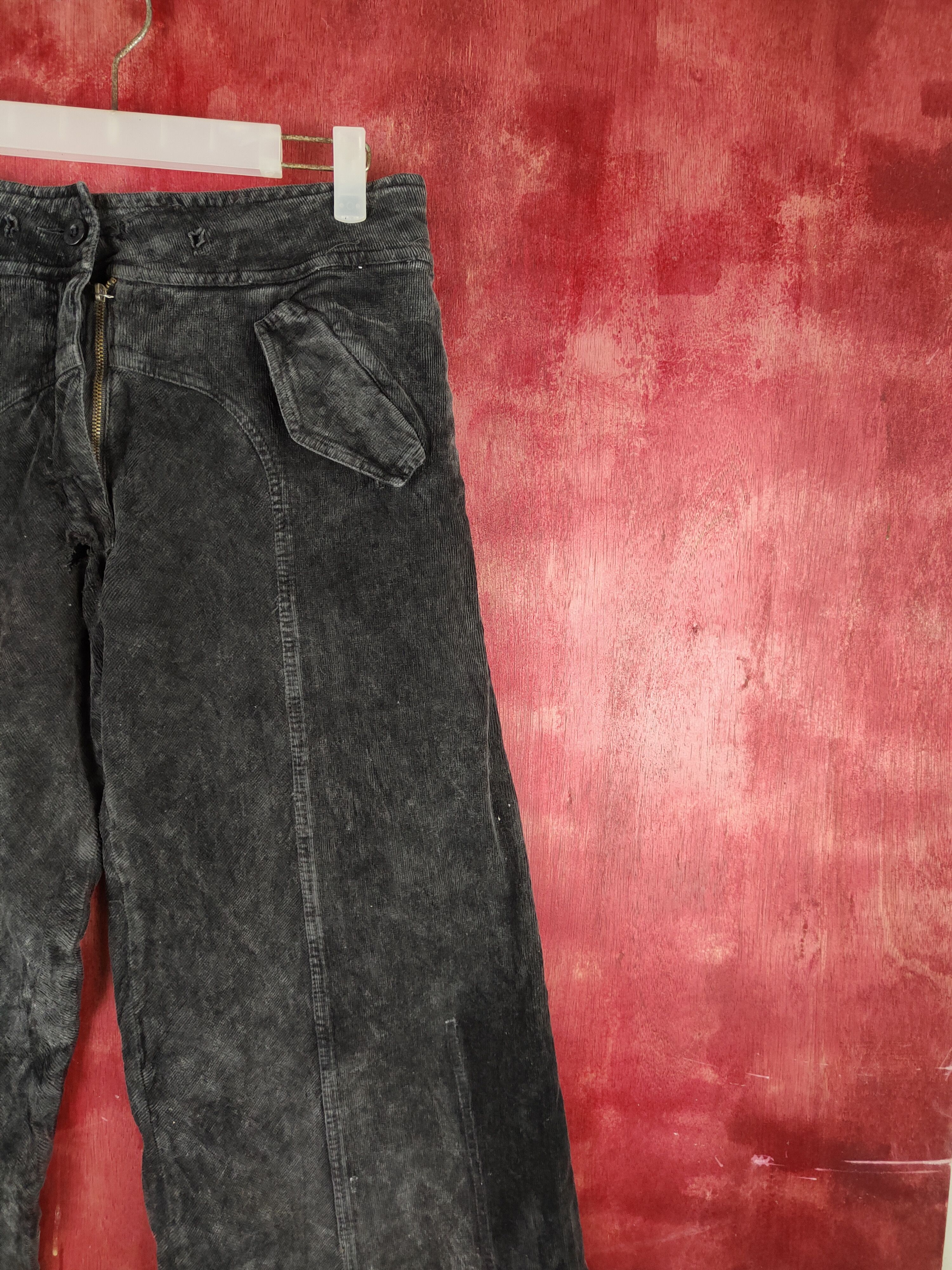 Fake London Genius Fake London Genius Black Corduroy palazo Pants #S1488 Size 28" / US 6 / IT 42 - 6 Thumbnail
