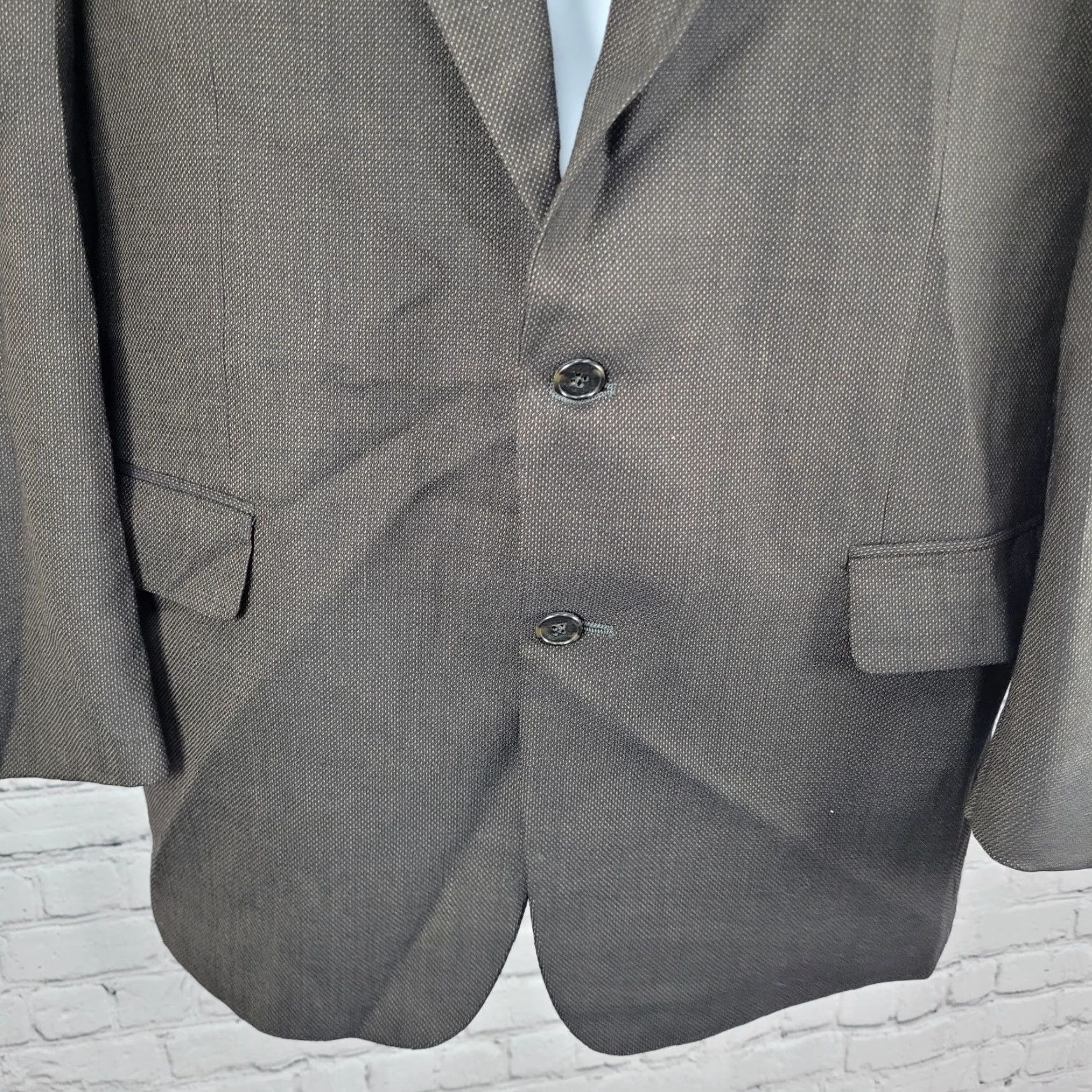 Joseph Abboud Joseph Abboud Blazer Men 44L Brown Wool 2-Button Ventless Notch Size 44R - 7 Thumbnail