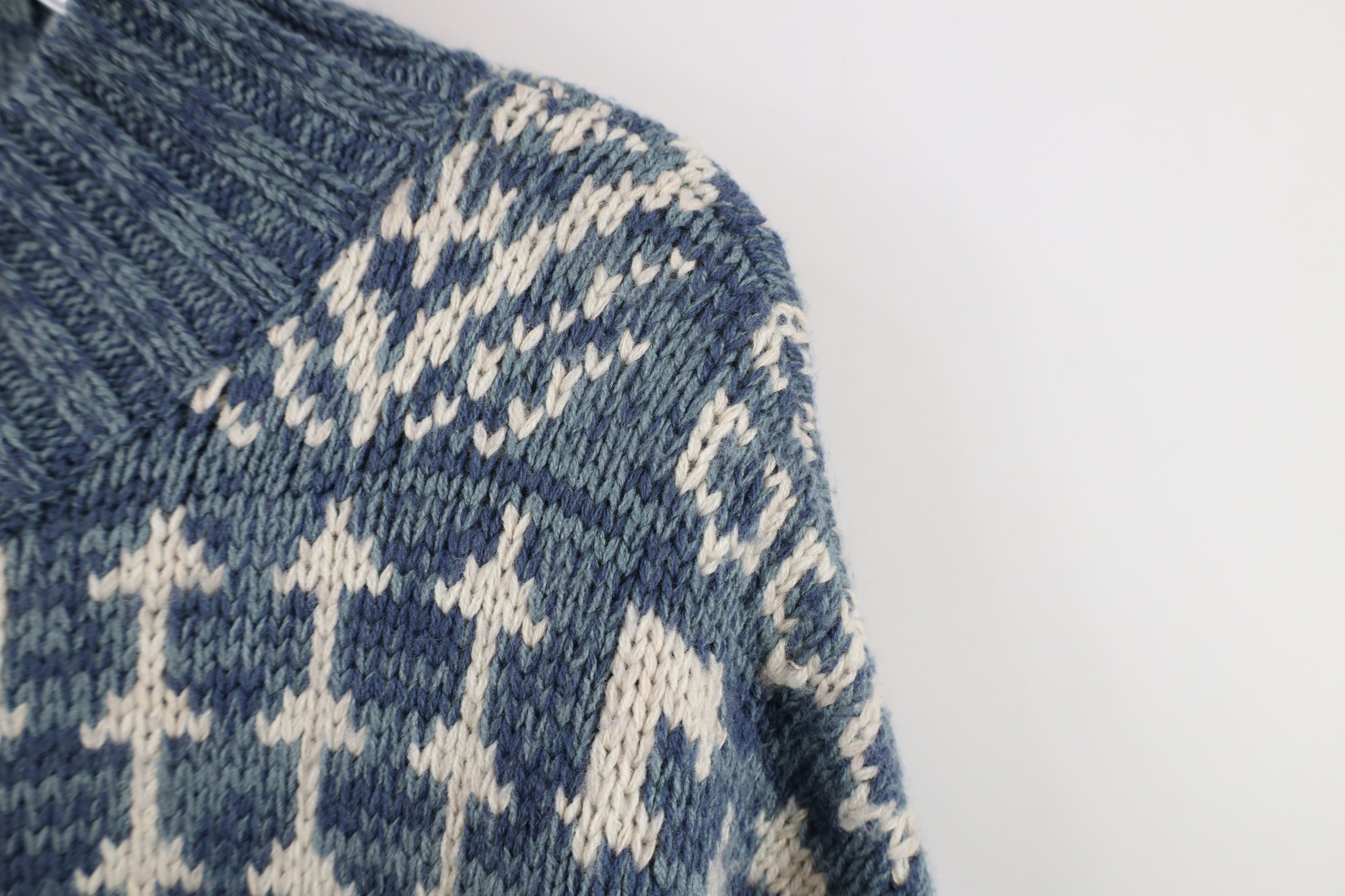Vintage Vintage 90s Streetwear Knit Fair Isle Mock Neck Sweater Size US XL / EU 56 / 4 - 5 Thumbnail