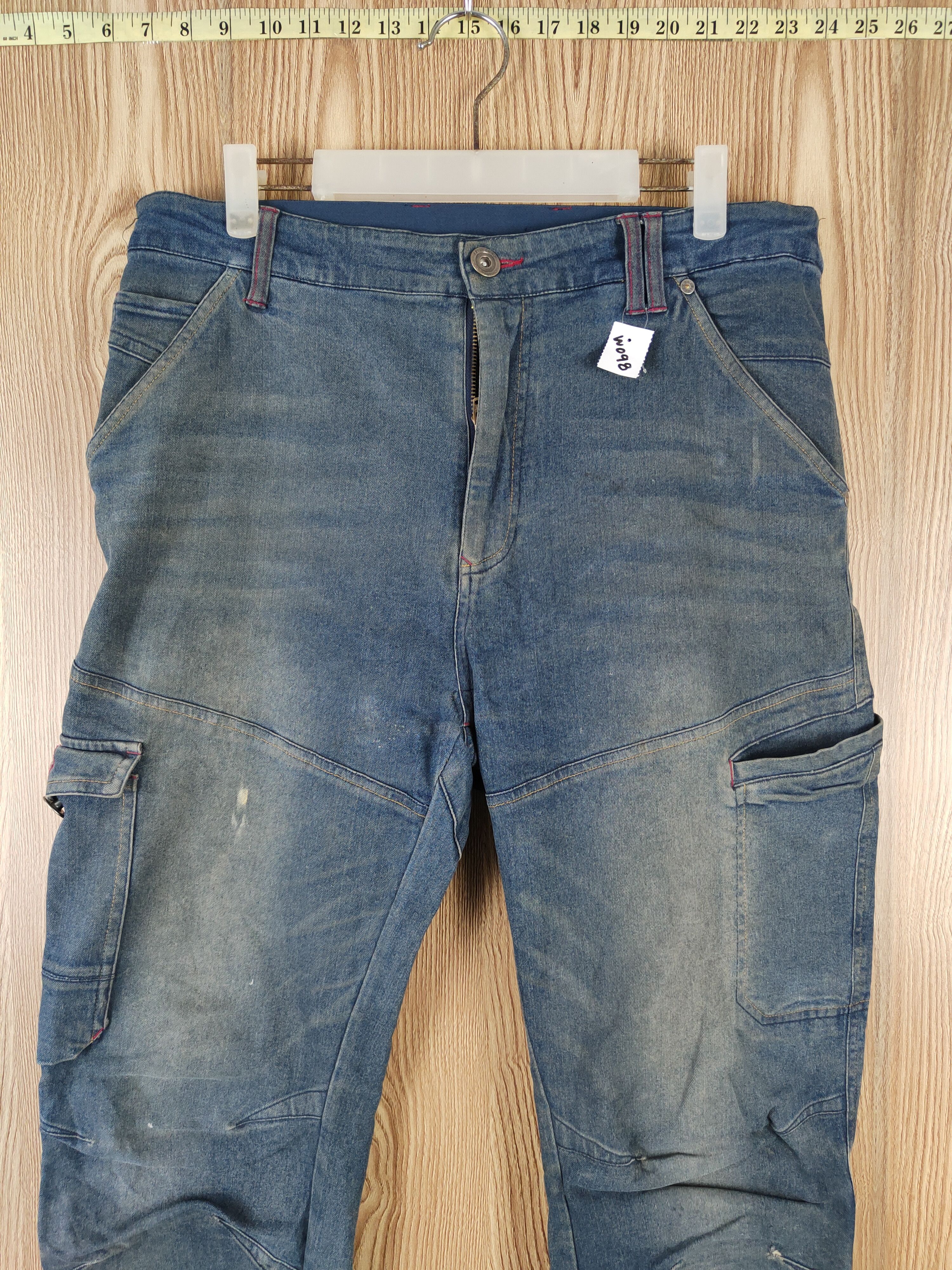 Japanese Brand FieldCore Blue Distressed Ripped Jeans #W098 Size US 34 / EU 50 - 2 Thumbnail