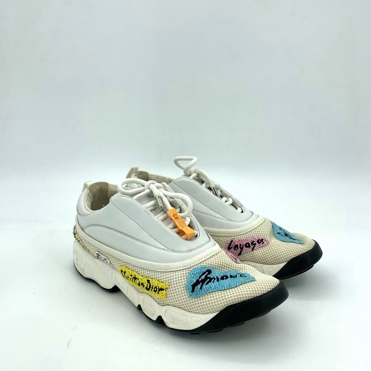 Dior Christian Dior White Mesh & Leather Lace-Up Sneakers Size 38 Size US 8 / IT 38 - 7 Thumbnail