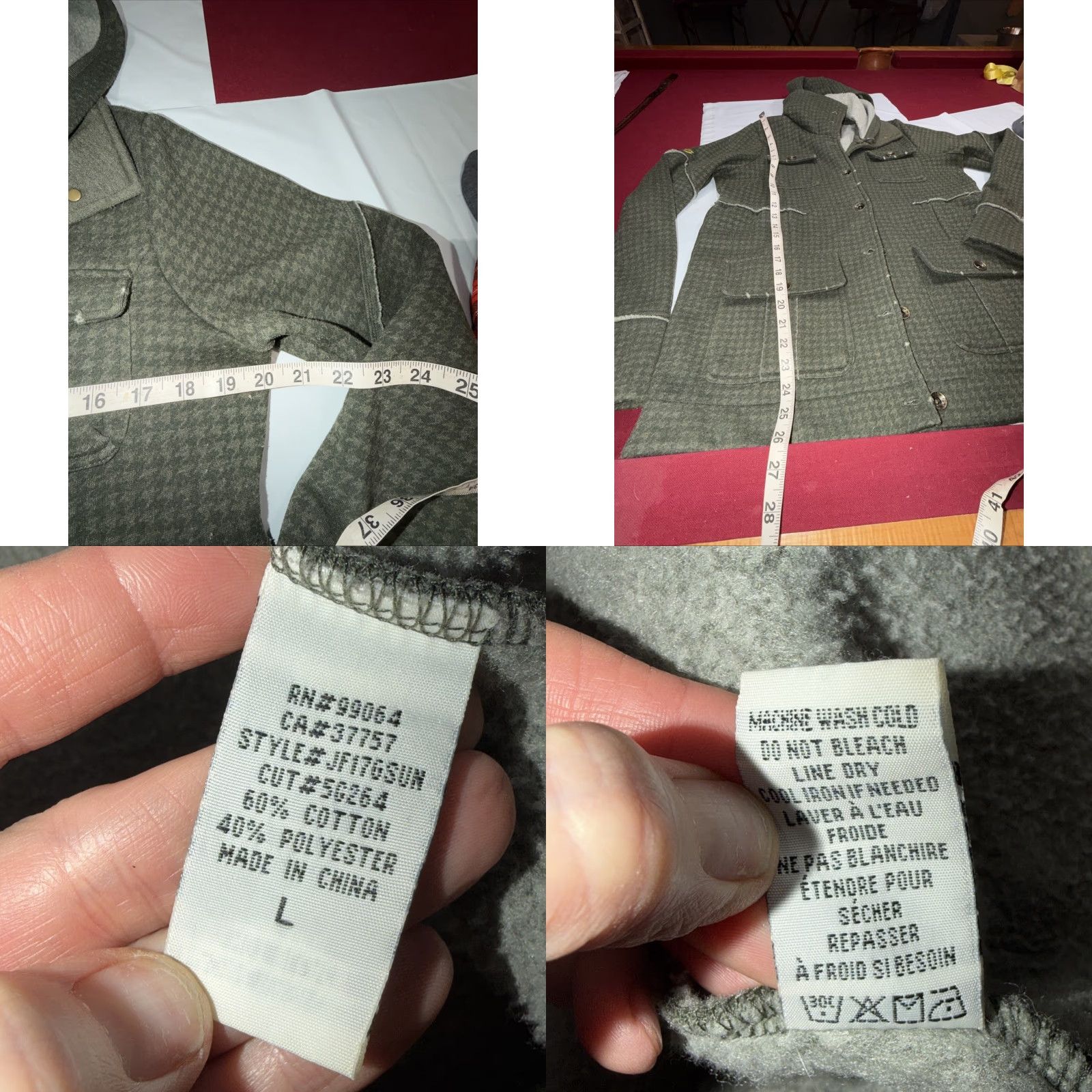 Billabong Billabong Gray Houndstooth Button Knit Jacket Hooded Flap Pockets L Womens Regular Lg Size L / US 10 / IT 46 - 9 Thumbnail
