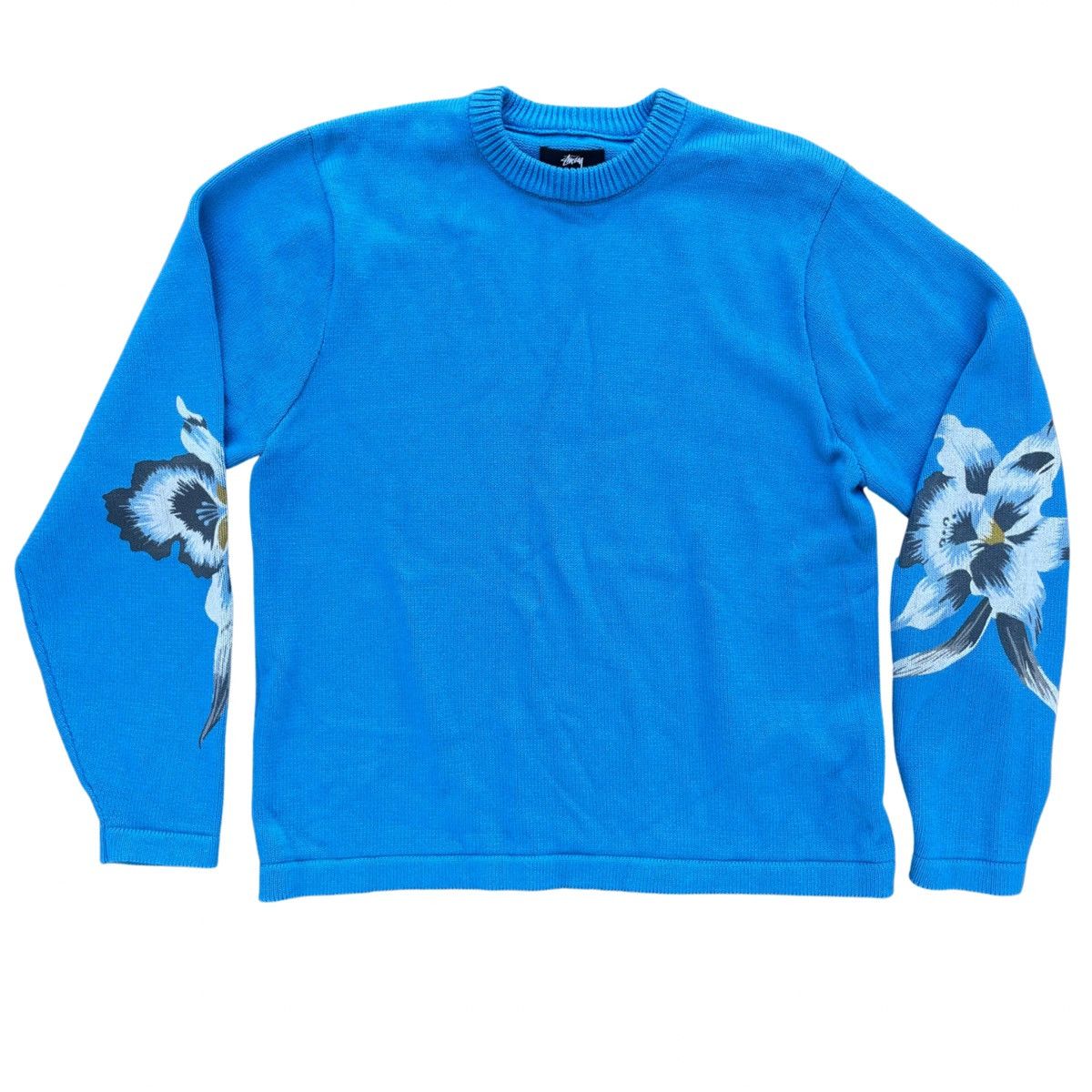 image of Stussy Orchid Knit Sweater Size Small in Blue, Men's