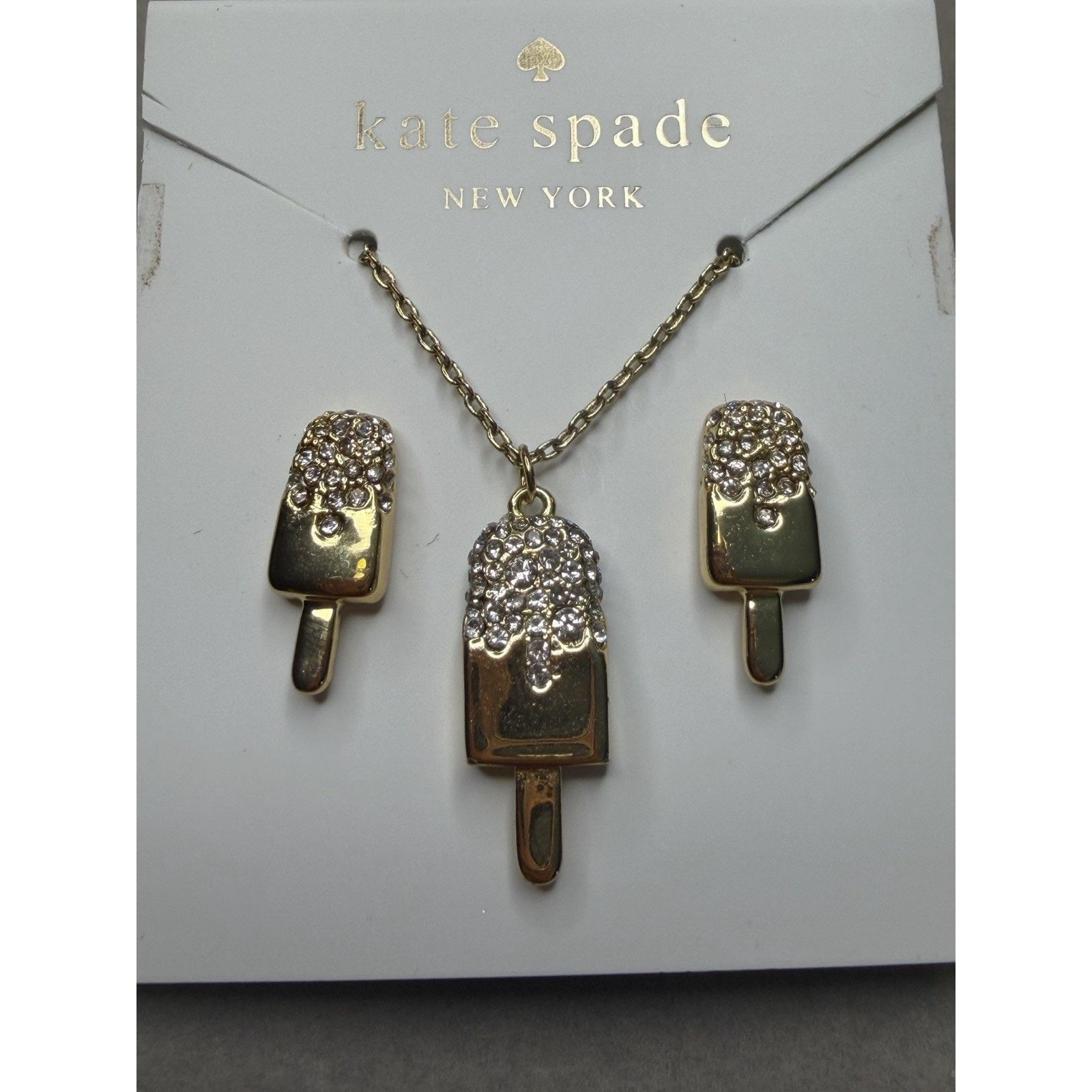 Kate Spade Kate Spade Ice Pop Necklace w Earrings Set Fast Food Gold Size ONE SIZE - 3 Thumbnail
