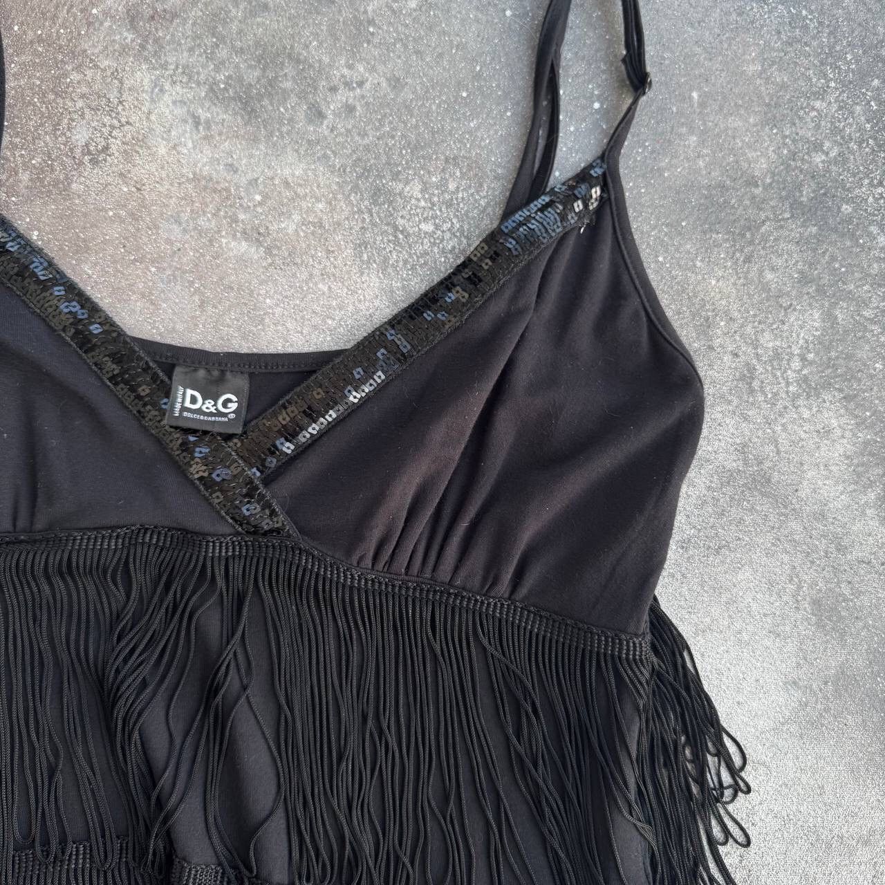 Dolce & Gabbana D&G Dolce & Gabbana Vintage Fringe Details Midi Dress Size M / US 6-8 / IT 42-44 - 6 Thumbnail