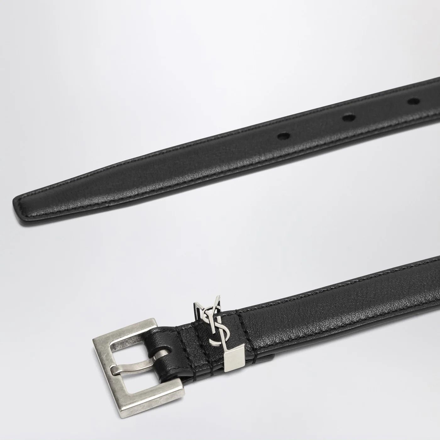Saint Laurent Paris o1d2blof0526 Size: 85 IT / Cassandre Leather Belt in Black Size ONE SIZE - 3 Thumbnail