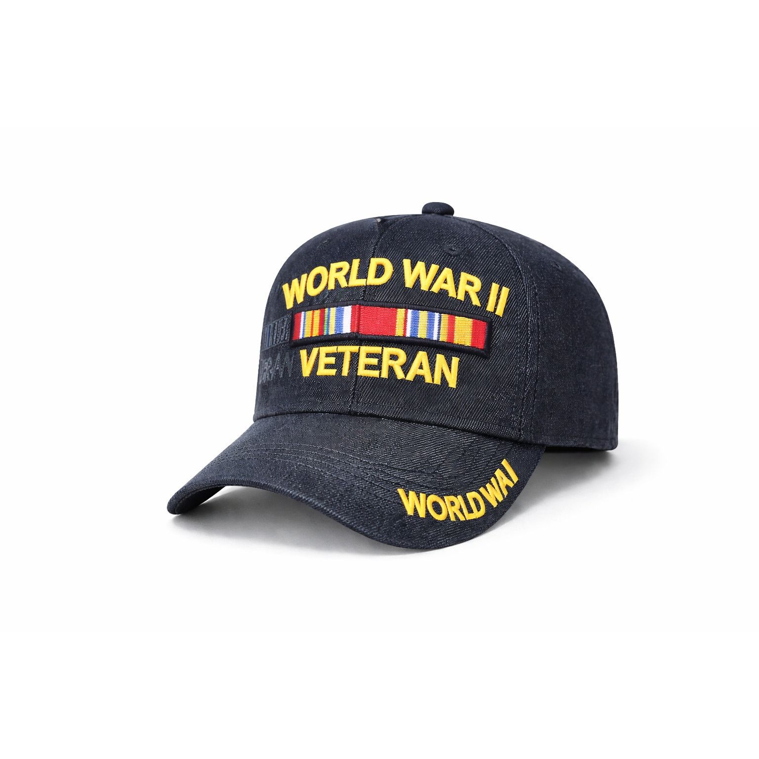 Other Hats Awesome Officially Licensed WWII Veteran Cap -Adj - Blk Size ONE SIZE - 1 Thumbnail