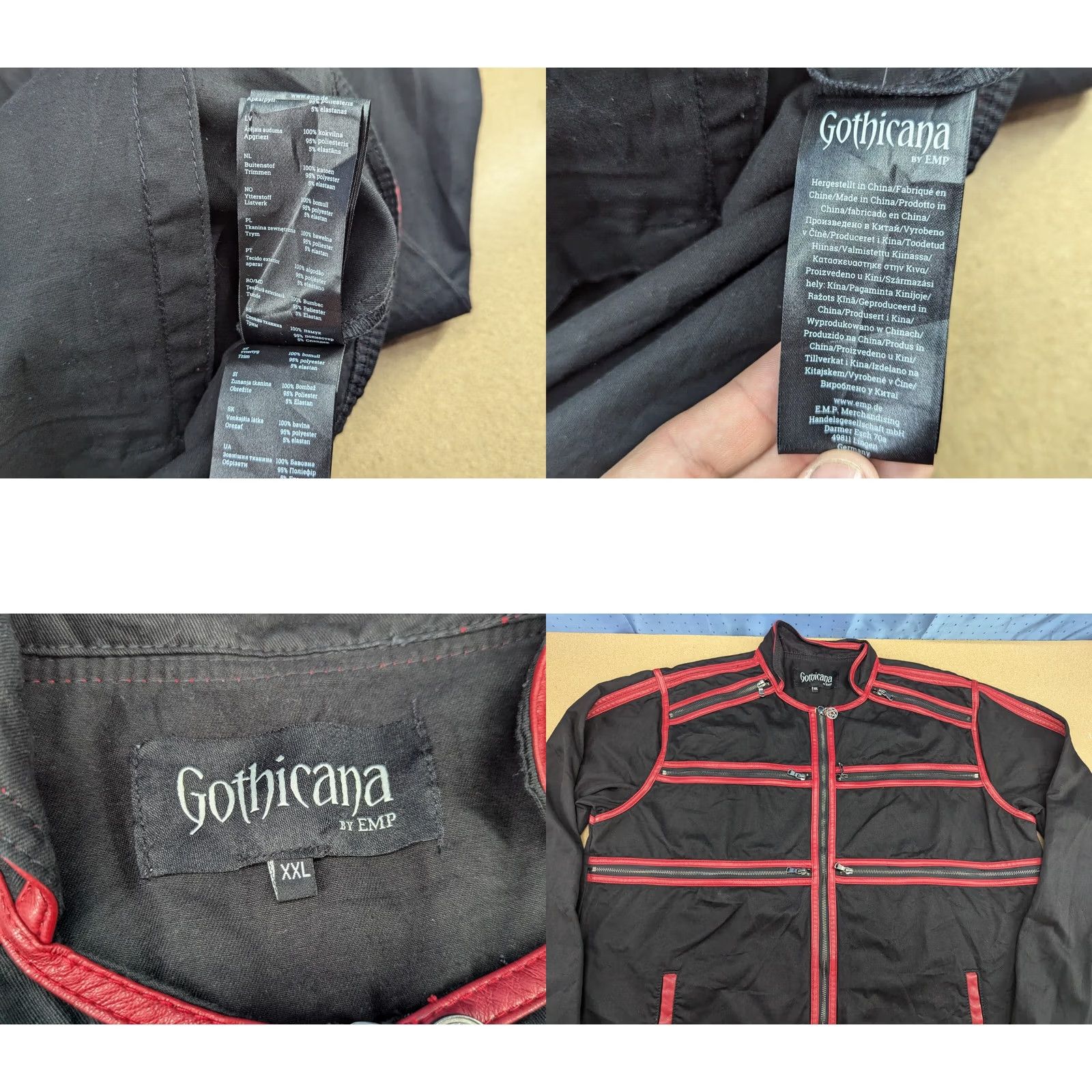 Vintage EMP Gothicana Jacket Mens 2XL Red Cotton Canvas Full Zip Pockets Basic Jacket Athletic Slim Fit Casual Mens Size US XXL / EU 58 / 5 - 8 Thumbnail