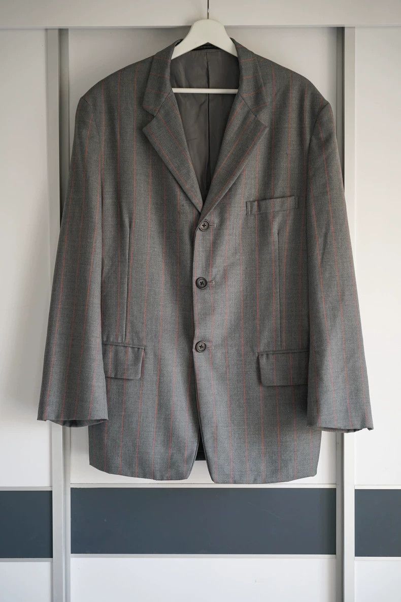 Yohji Yamamoto Yohji Yamamoto Yohji Yamamoto Grey and Orange Striped Suit Size US S / EU 44-46 / 1 - 1 Thumbnail