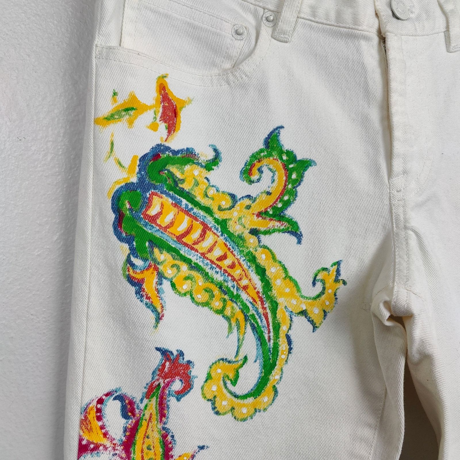 Ralph Lauren Ralph Lauren Printed Boot Cut Jeans Womens 27 White Y2K Size 27" / US 4 / IT 40 - 2 Thumbnail