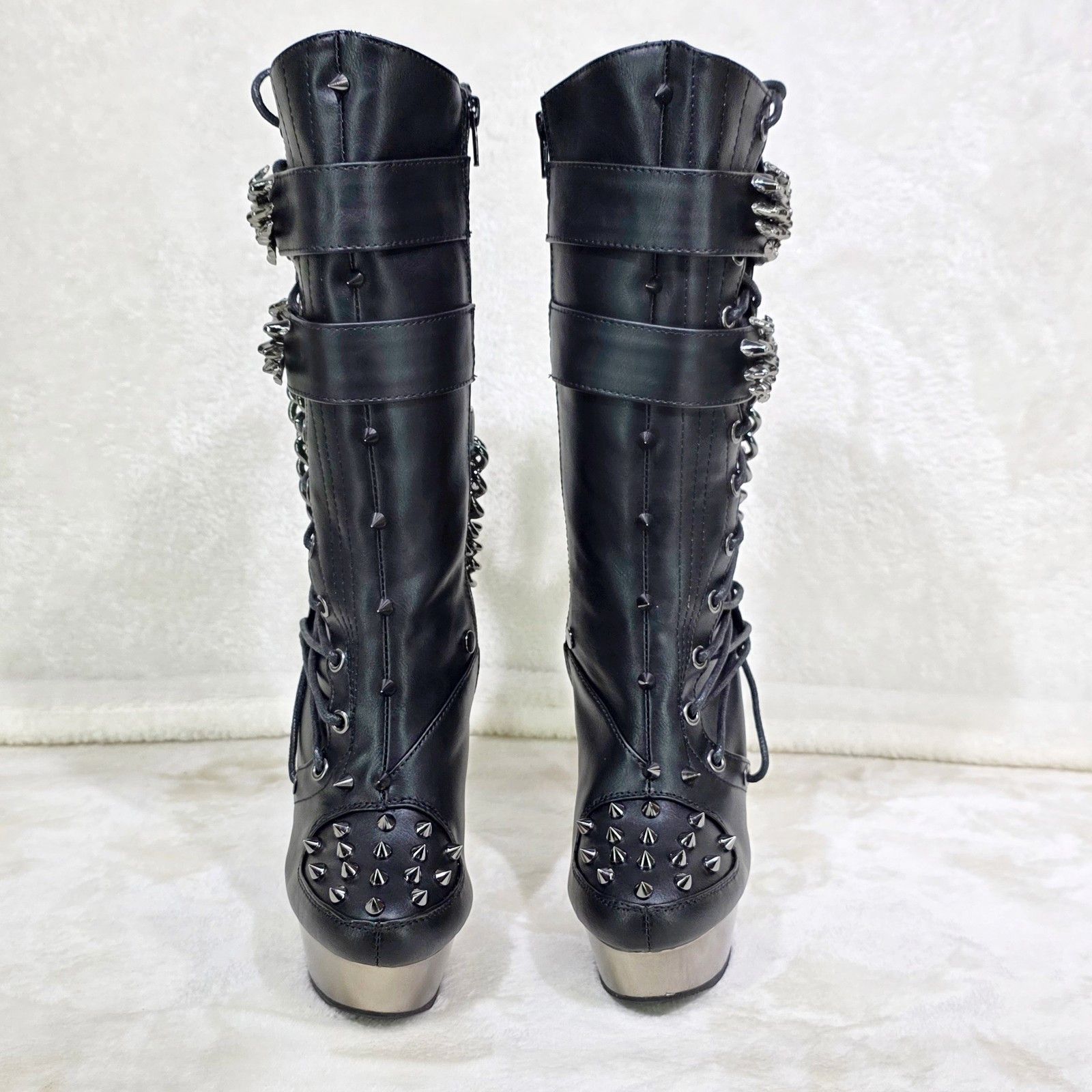 Demonia Cult DEMONIA Muerto Bone Heel Chain Cryptic Skeleton Hand Platfor Size US 10 / IT 40 - 9 Thumbnail