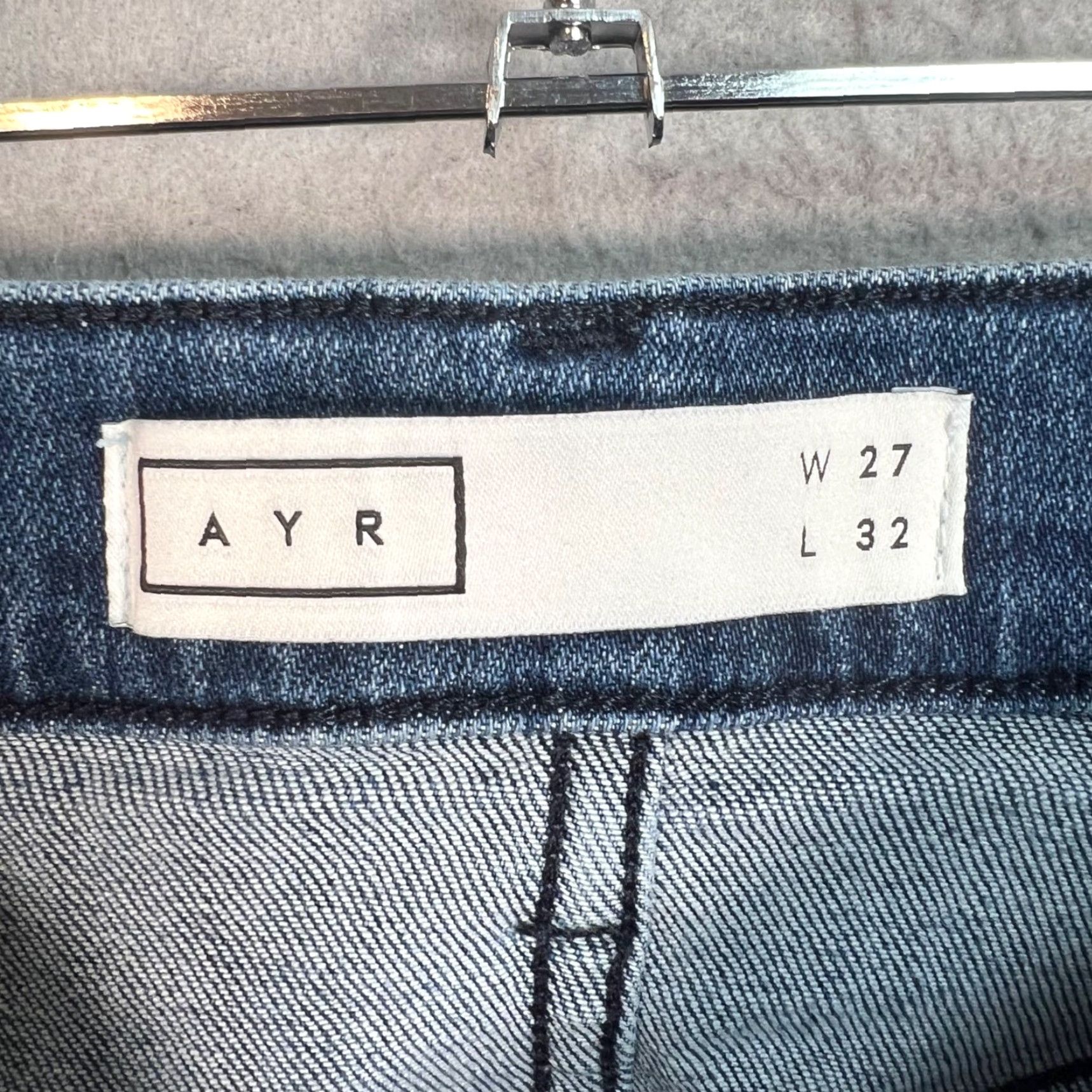 AYR AYR Jeans Adult 27 x 32 High-Waisted Skinny Blue Denim 5-Pocket Stretch Womens Size 27" / US 4 / IT 40 - 3 Thumbnail