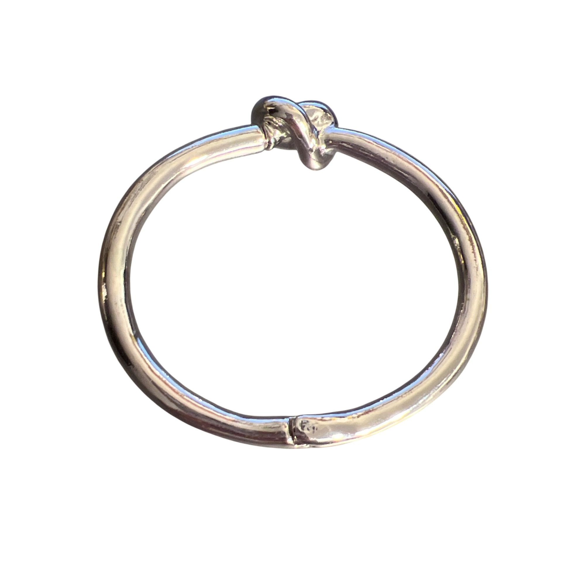 Other Silver Tone Clamper Bangle Bracelet Love Knot Infinity Minim Size ONE SIZE - 3 Thumbnail