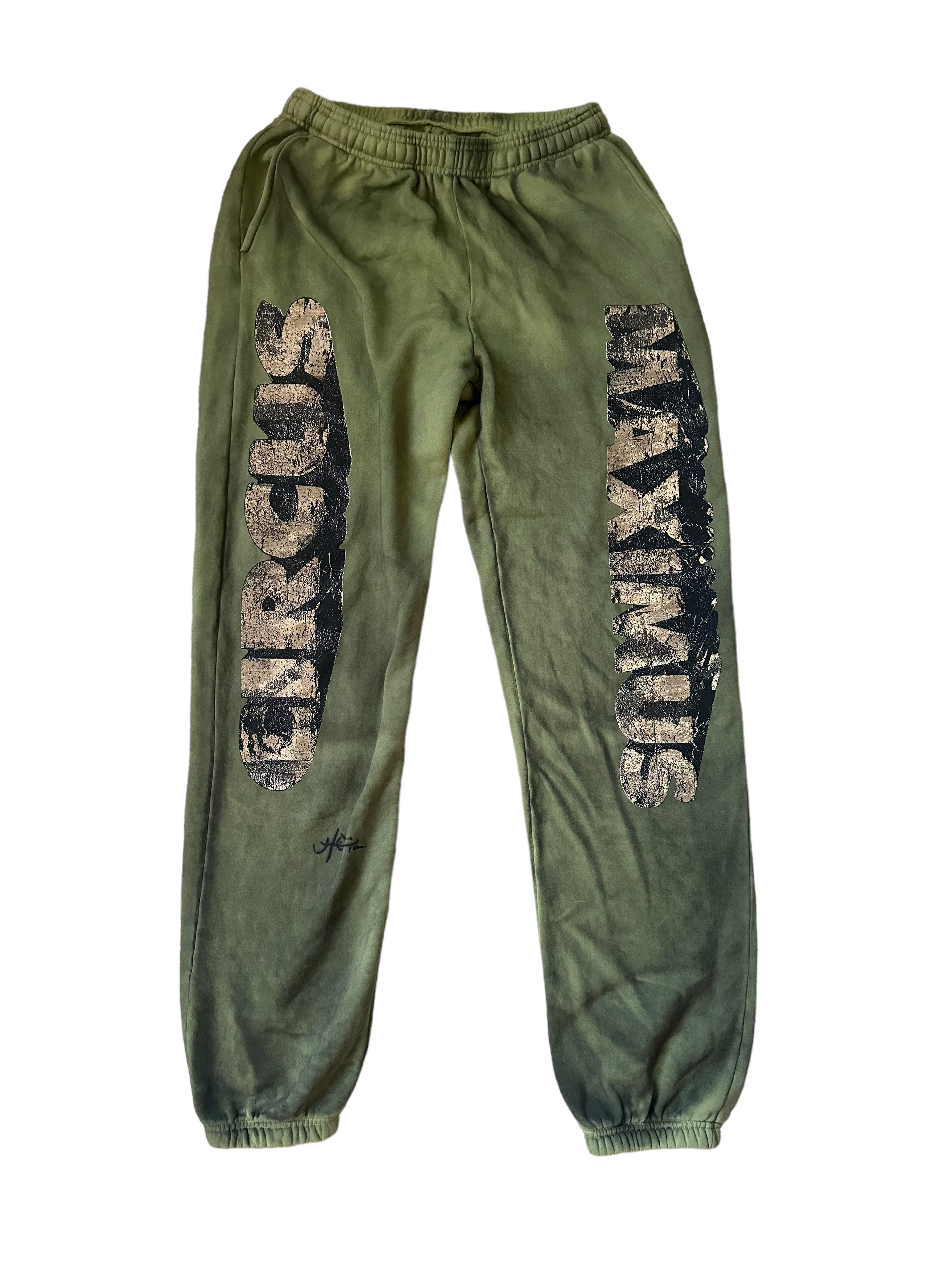 image of Travis Scott Utopia Circus Maximus Sweatpants (Size Large) in Green, Men's (Size 34)