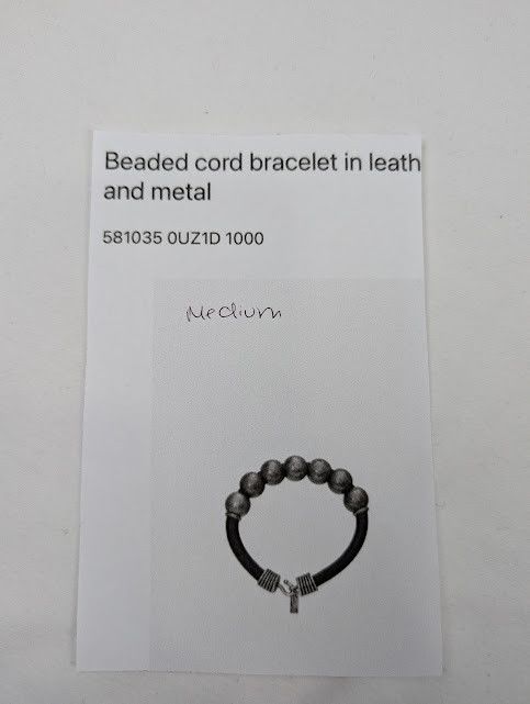 Saint Laurent Paris o1rshd1 Size: M / Beaded Cord Bracelet in Leather & Metal Size ONE SIZE - 11 Thumbnail