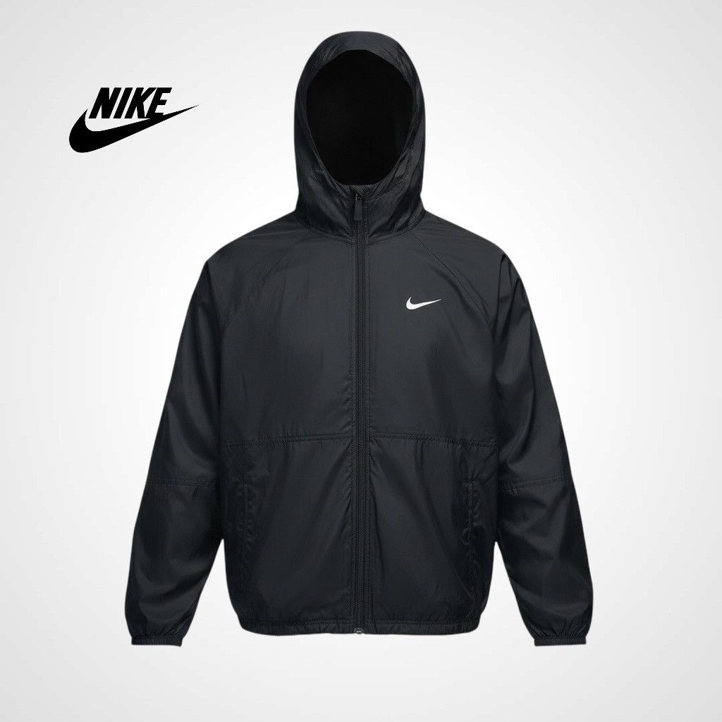 Nike 🔥Vintage 90's Nike Men's Big Logo Windbreaker Hood Jacket Size US M / EU 48-50 / 2 - 1 Thumbnail