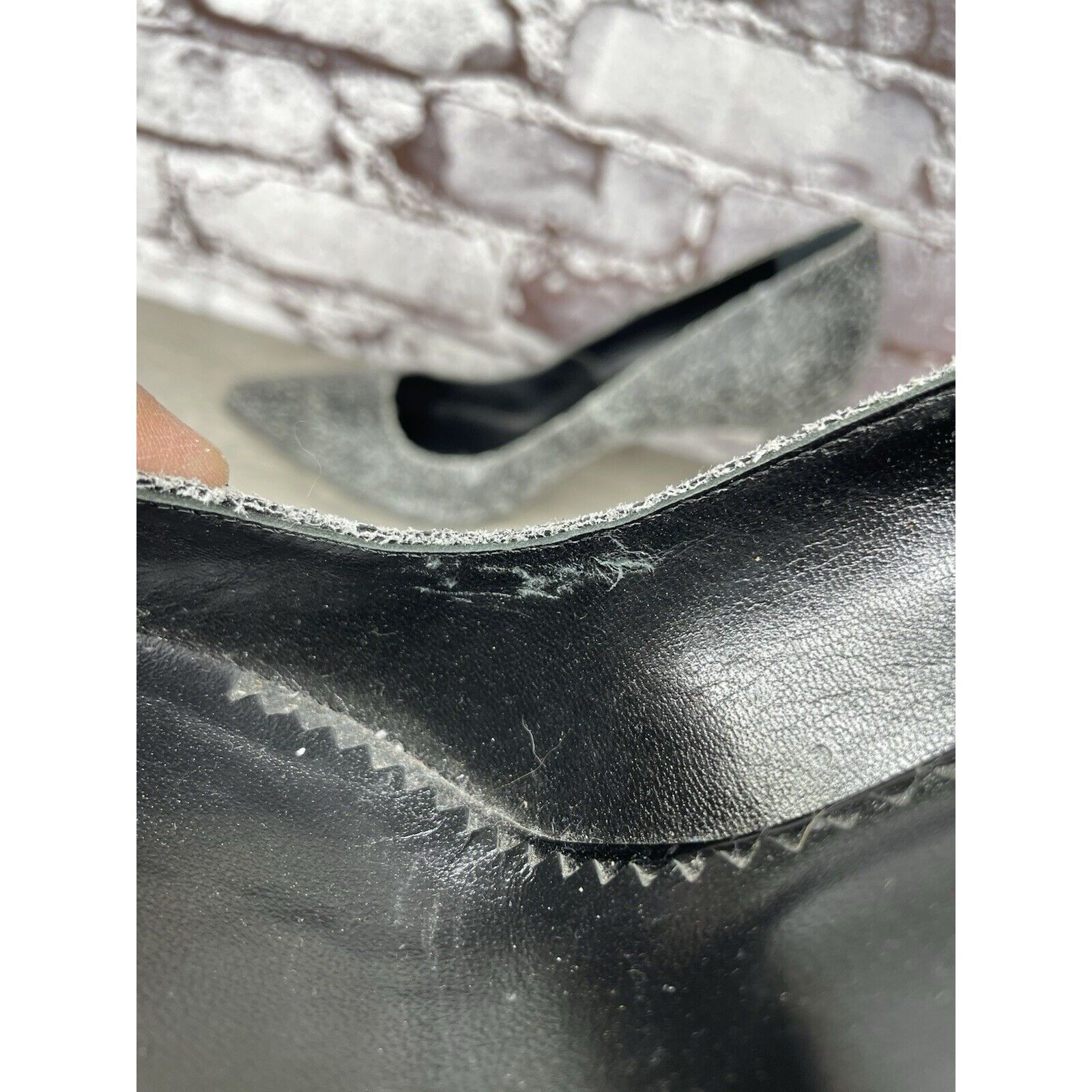 Allsaints AllSaints Grey Leather Lena Pumps Stiletto Pointed Heels Wom Size US 8.5 / IT 38.5 - 7 Thumbnail