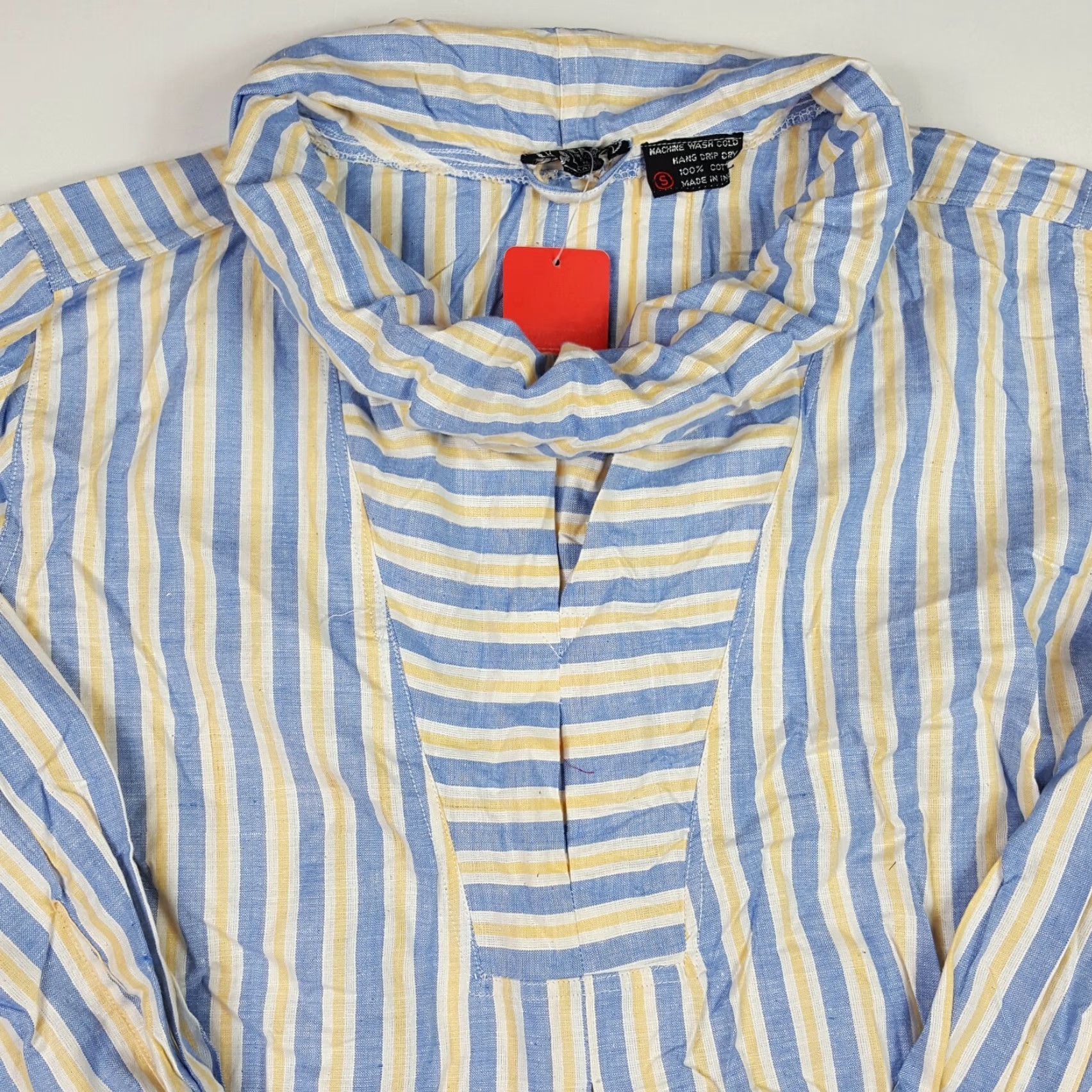 Etro VINTAGE Just Class Shirt Women Small Blue Striped Rolled Collar Blouse 80s Retro Casual Womens Size S / US 4 / IT 40 - 5 Thumbnail