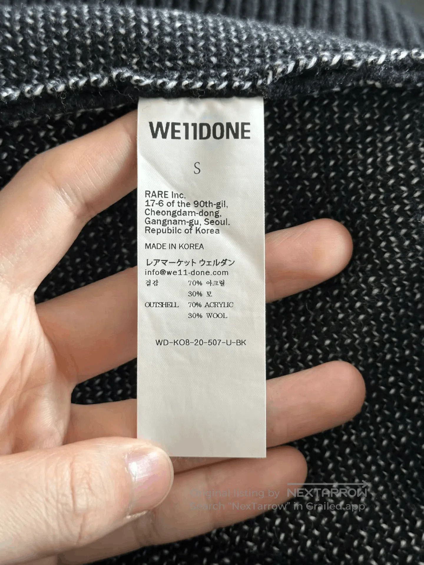 WE11DONE we11done Big Logo Sweater. Size US S / EU 44-46 / 1 - 4 Thumbnail