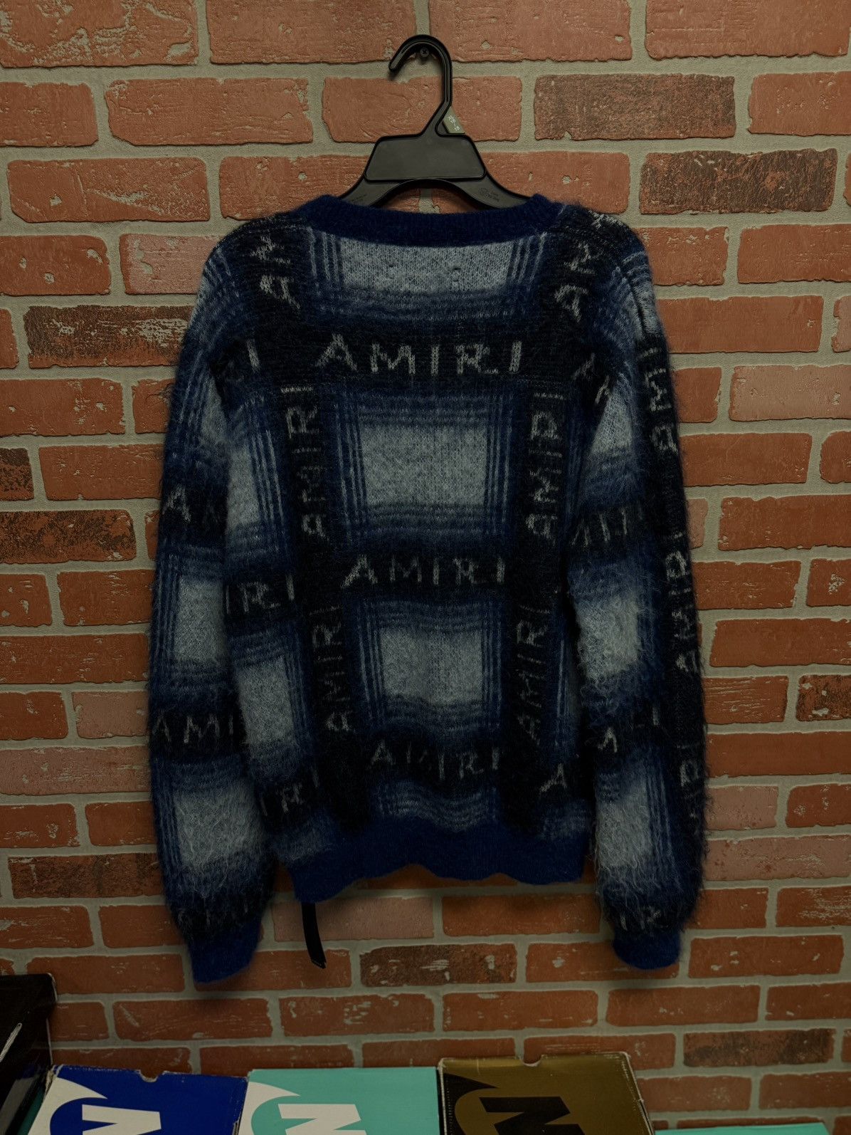 Amiri Amiri BRUSHED MOHAIR PLAID CREW Size M Clean 🧼 Size US M / EU 48-50 / 2 - 11 Thumbnail
