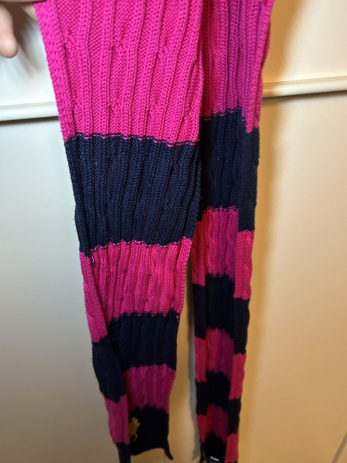 Polo Ralph Lauren Vintage Polo Ralph Lauren big pony cable knit wool scarf Size ONE SIZE - 9 Thumbnail