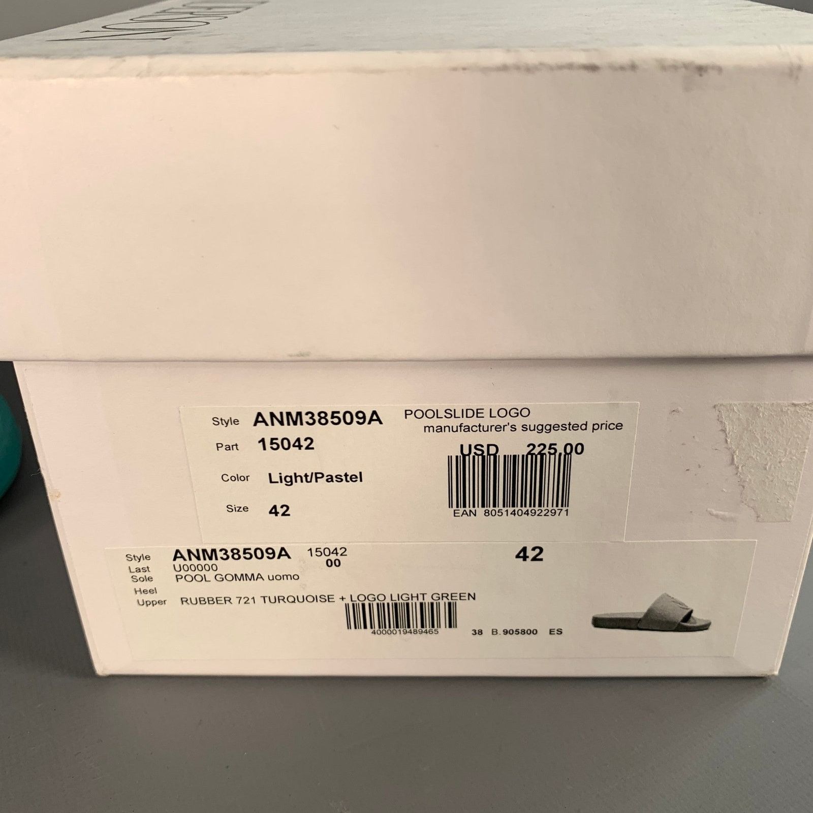 JW Anderson 9 Blue Green Anchor Logo Acetate Pool Slide Sandals Size US 9 / EU 42 - 10 Thumbnail