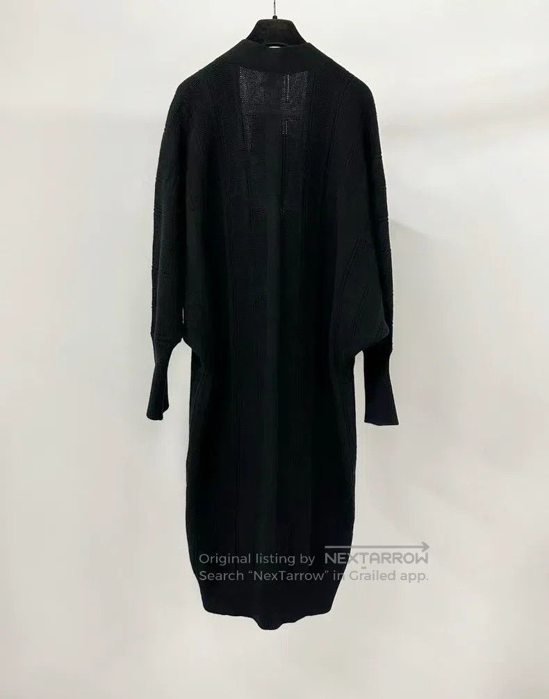 Hermes Hermes Black Embossed Wool Long Knit Open Cardigan Coat Size XXS / US 00 / IT 34 - 2 Thumbnail