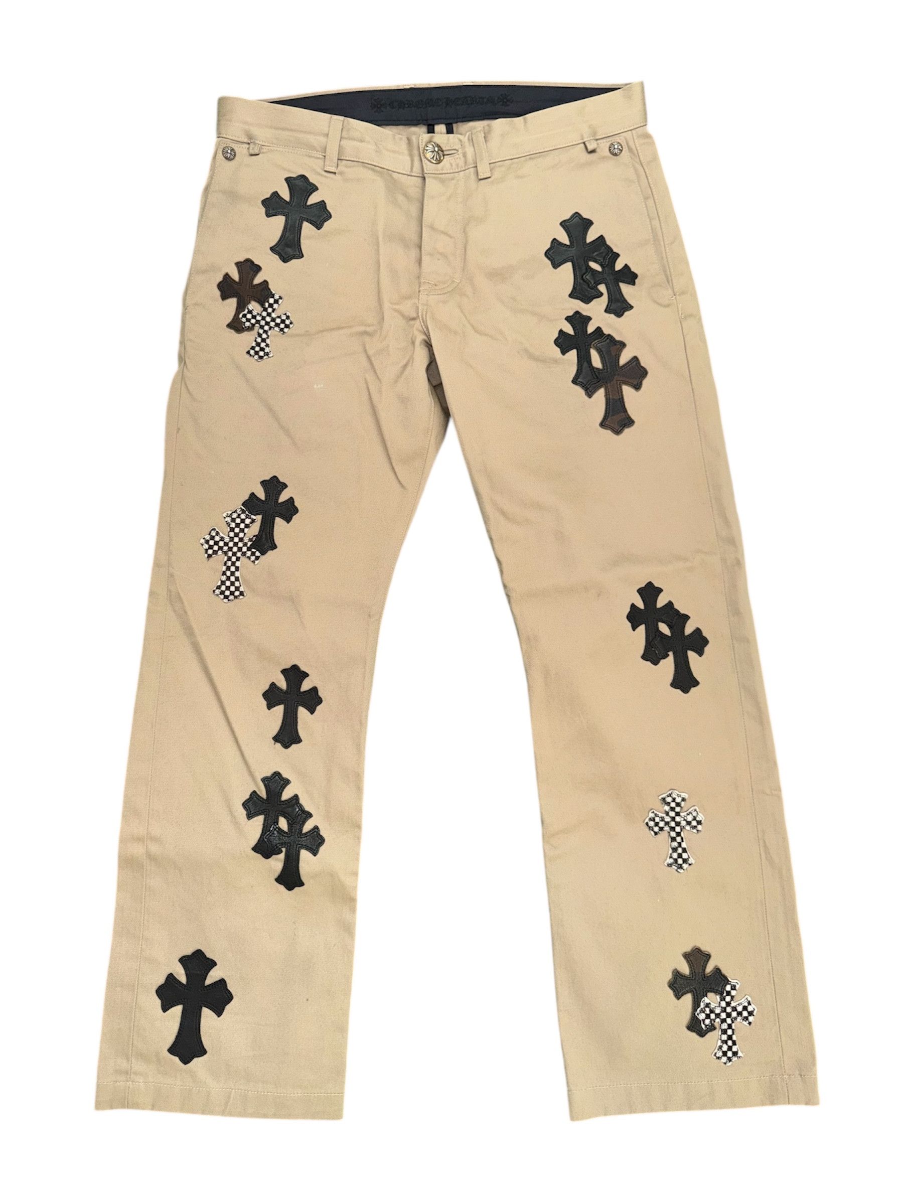 Chrome Hearts Tan Cross Patch Chinos Size US 34 / EU 50 - 1 Thumbnail