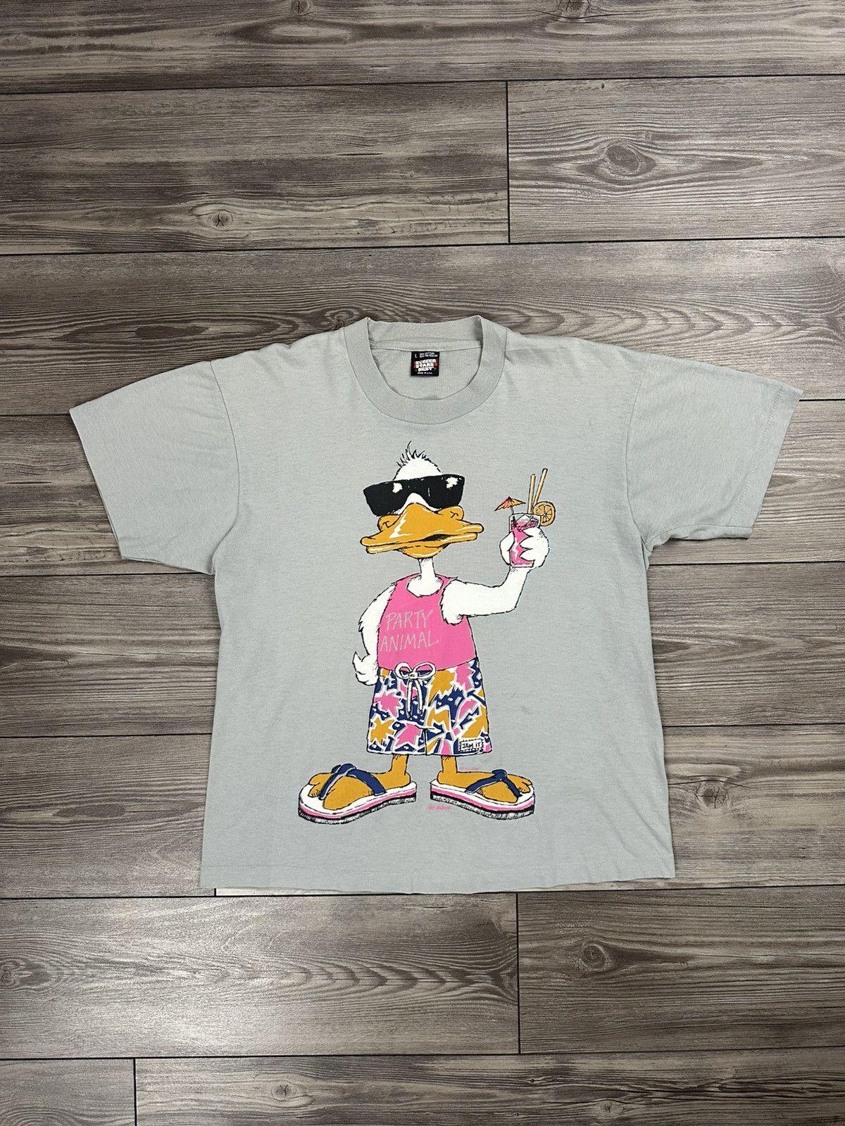 Vintage Vintage 80’s Party Animal Duck T Shirt Size US L / EU 52-54 / 3 - 1 Thumbnail