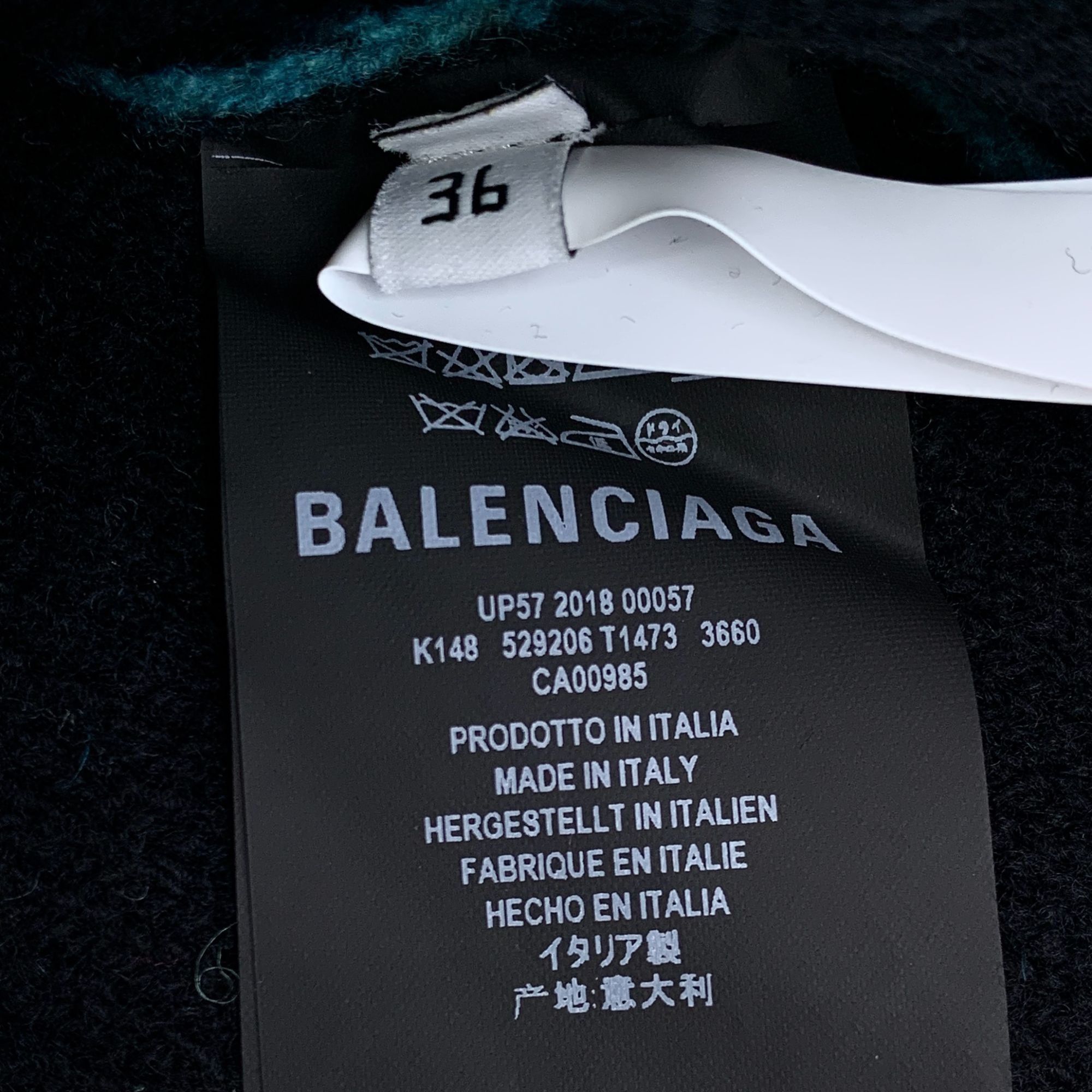 Balenciaga Balenciaga Blue Logo Virgin Wool Round-Neck Long-Sleeve Knit Size XS / US 0-2 / IT 36-38 - 4 Thumbnail