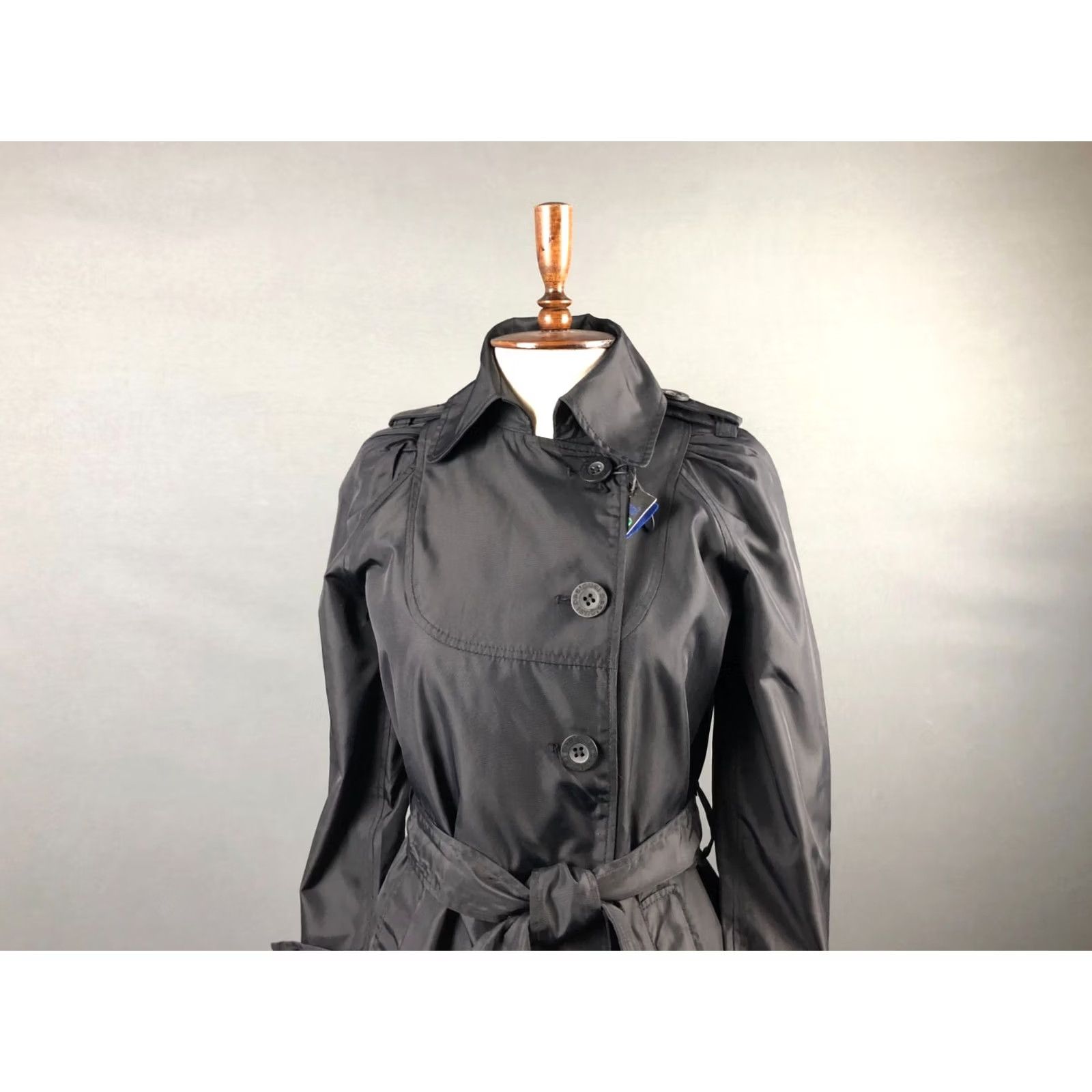 Desigual Desigual Women's Trench Coat Black Nylon Embroidered Belted Long Sleeve Patch Logo Buttoned Epaulettes Regular Size 38 Coat Women Size XS / US 0-2 / IT 36-38 - 5 Thumbnail