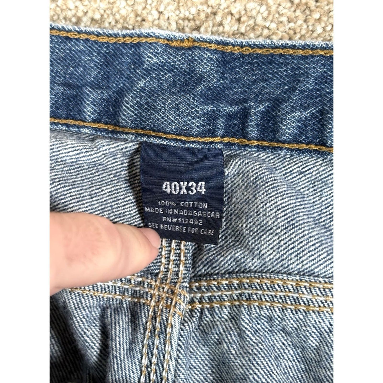 J Brand VINTAGE RK Brand Carpenter Jeans Mens 40x34 Cargo Workwear Blue Denim Cotton Jeans Regular Mens 90s Cowboy Nature USA Blue Cotton Denim Size US 40 / EU 56 - 8 Thumbnail