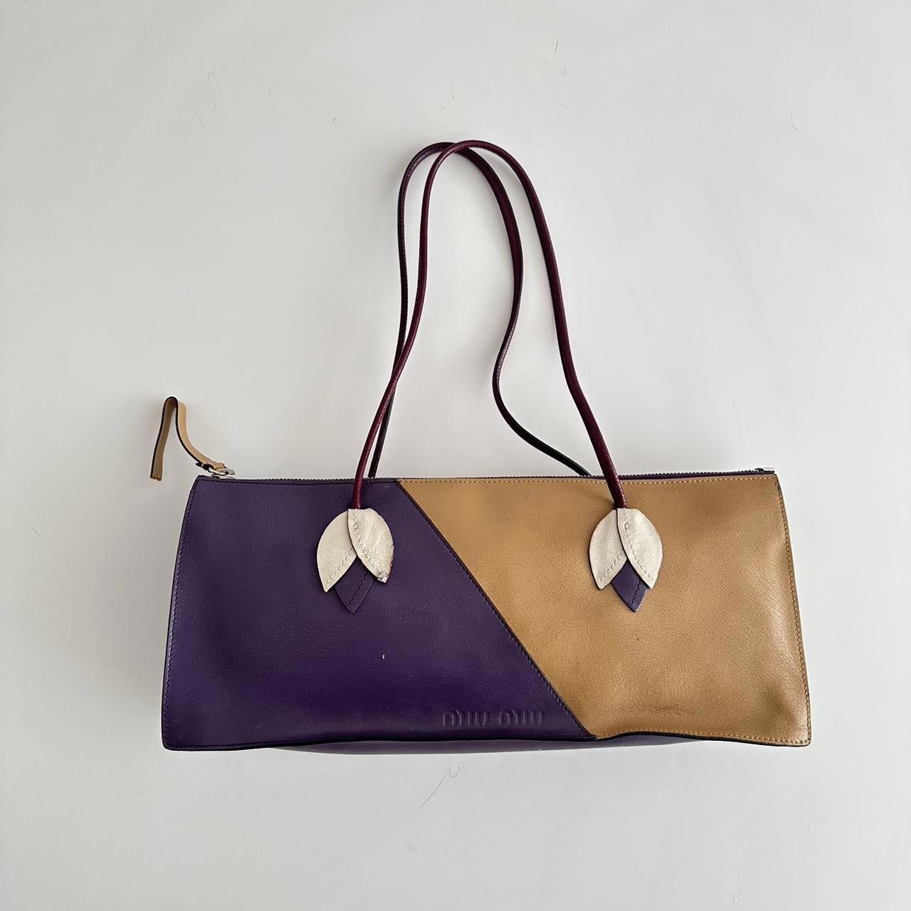 image of Miu Miu 2000S Flower Shoulder Bag in Gold, Women's
