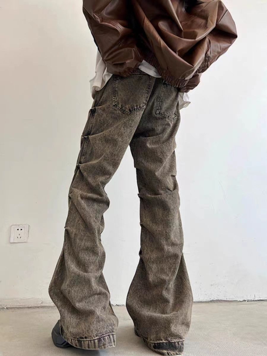 Japanese Brand × Jean Vintage brown washed distressed micro-flared jeans Size US 34 / EU 50 - 5 Thumbnail