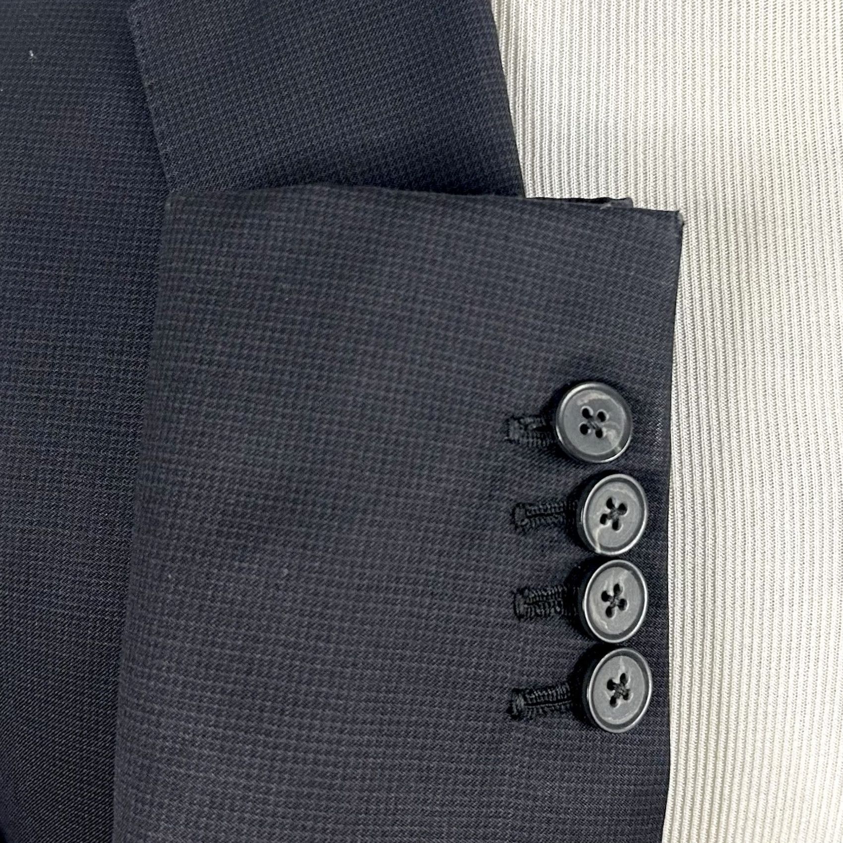 Vintage Samuelsohn Sport Coat 40 Black Plaid Wool Two Button Vented Mens Size US XS / EU 42 / 0 - 5 Thumbnail