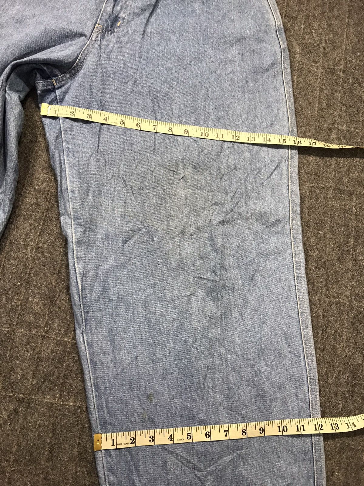 Japanese Brand 90s Bee Bell Indigo Denim Baggy Embroidery Doraemon Patches Size 34" / US 12 / IT 48 - 11 Thumbnail