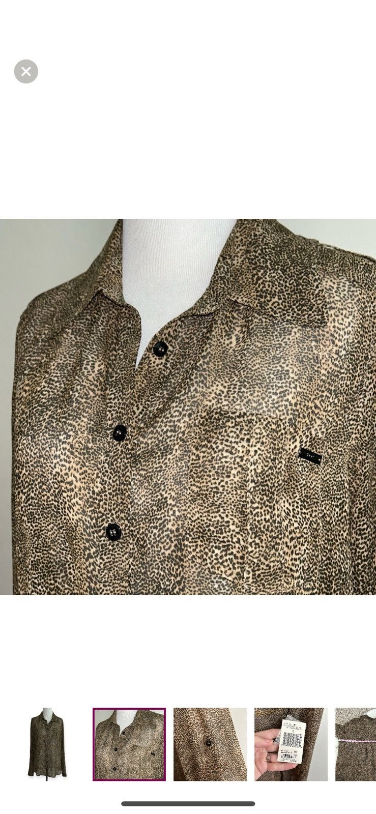 Guess Guess large animal print button down blouse Size L / US 10 / IT 46 - 2 Thumbnail