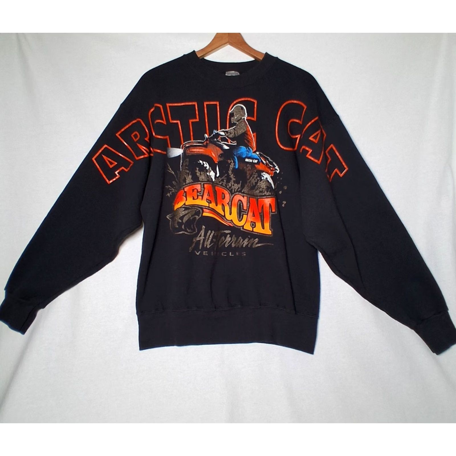 Fruit Of The Loom VINTAGE Arctic Cat Bearcat Sweatshirt Large Glitter Graphic ATV Crewneck USA Men L Black | 90s Fruit of the Loom Graphic Sweatshirt Size US L / EU 52-54 / 3 - 3 Thumbnail