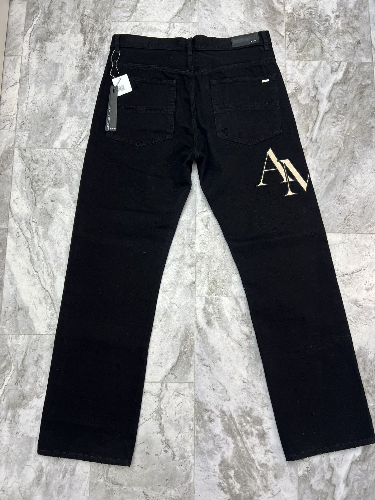 Amiri Amiri Straggered Logo Skinny Jeans Black Size US 34 / EU 50 - 2 Thumbnail