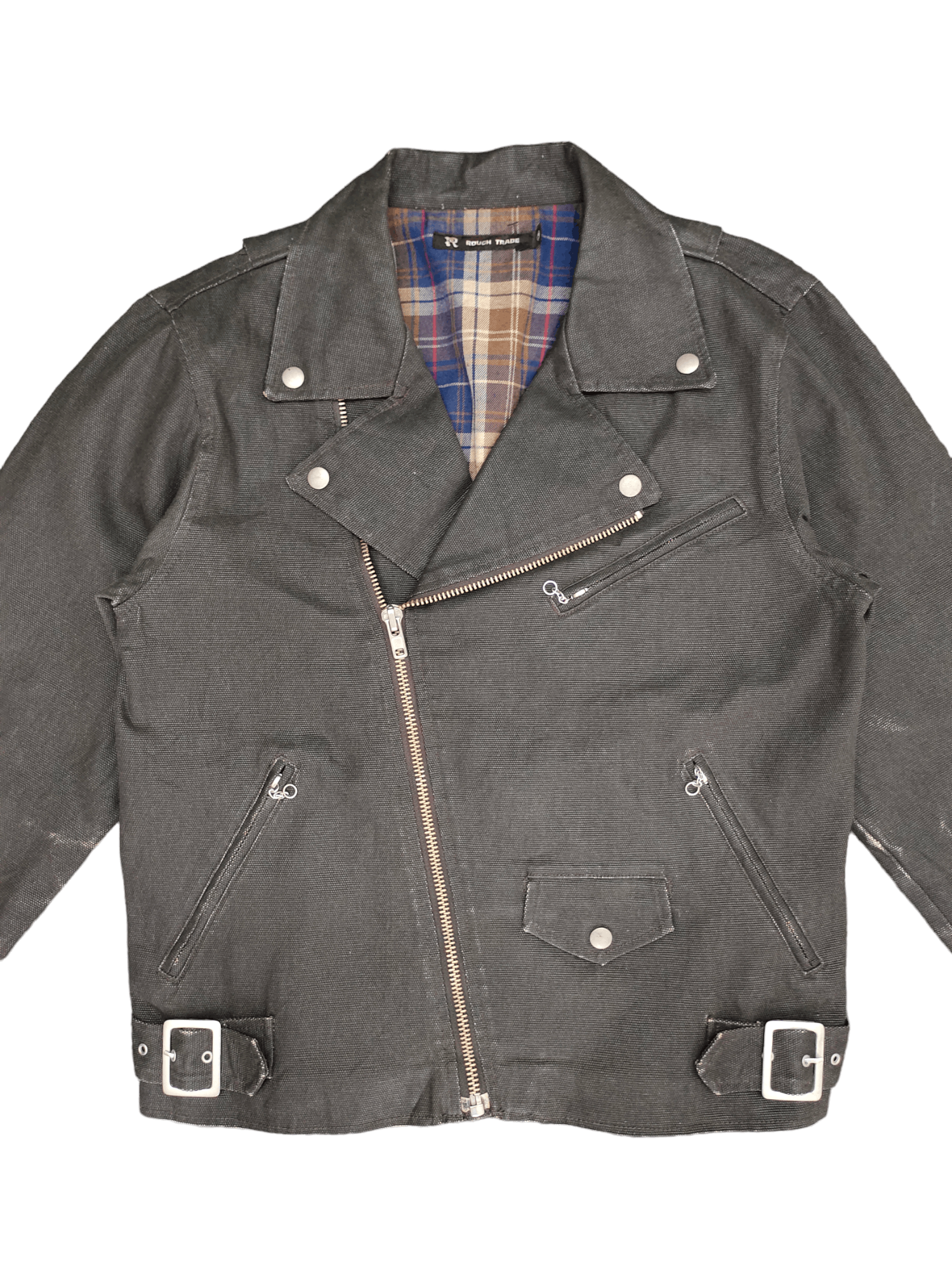 Japanese Brand Rough Trade Bondage Double Collar Waxed Denim Jacket Size US M / EU 48-50 / 2 - 2 Thumbnail