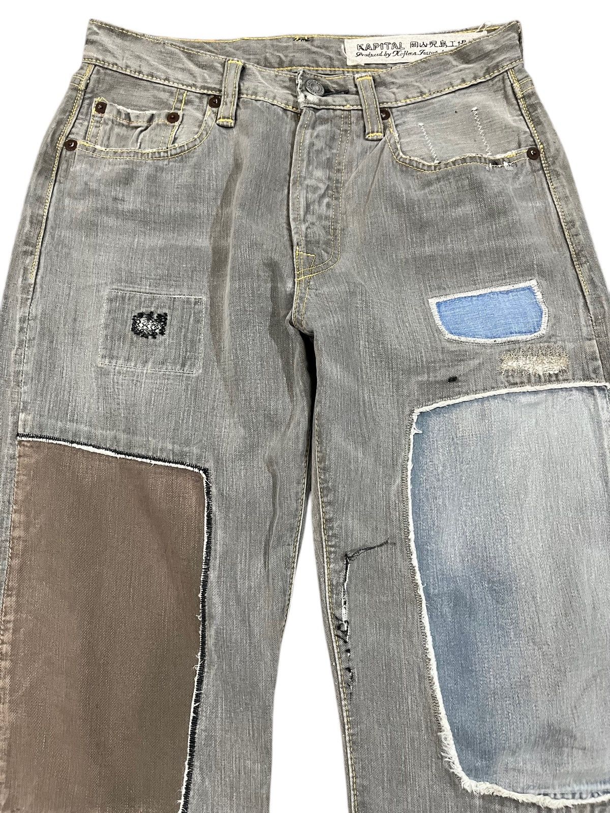 Japanese Brand × Kapital Vintage Kapital Sashiko Boro Half Selvedge Denim Size US 27 - 2 Thumbnail