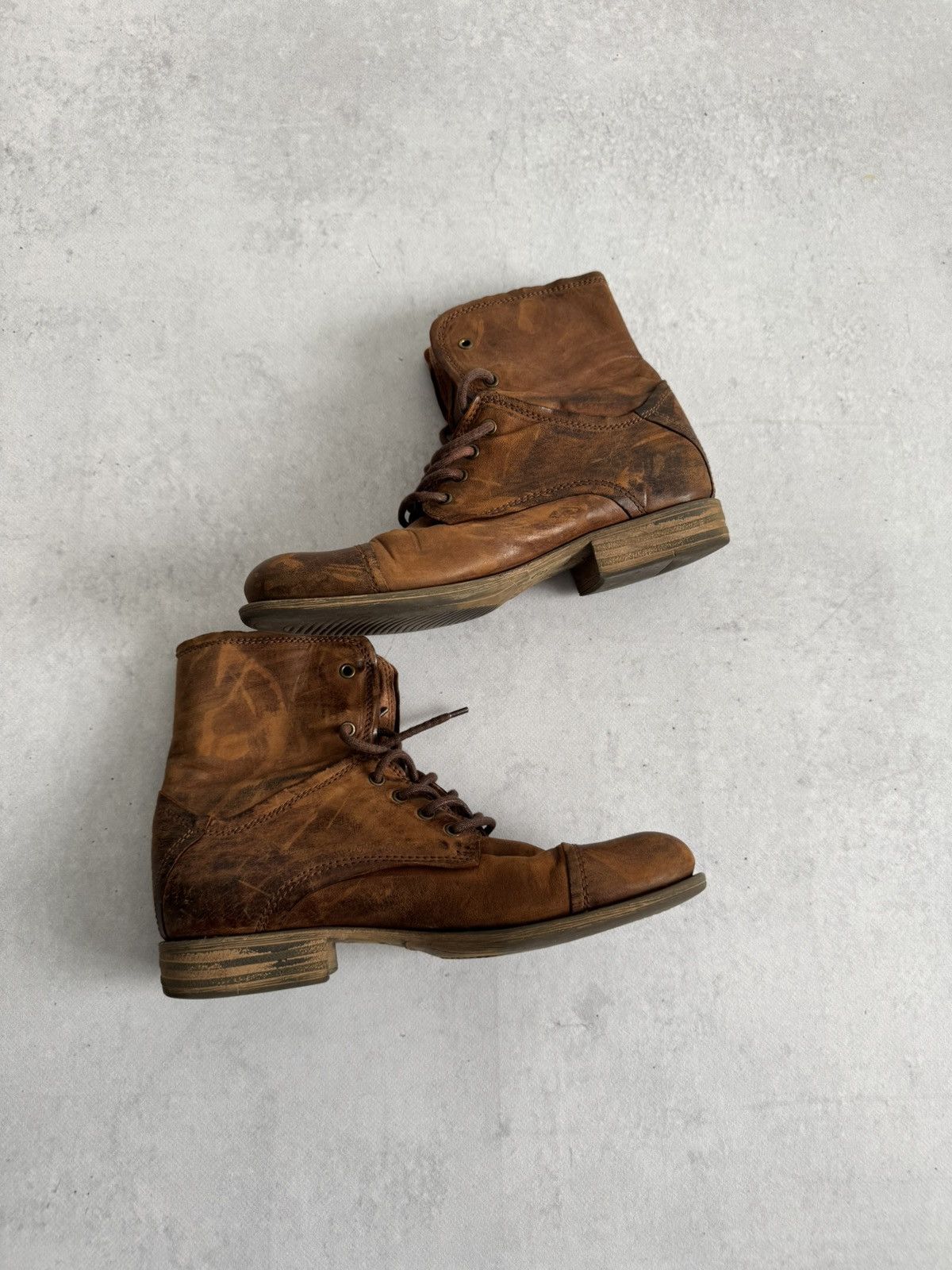Japanese Brand Vintage Guildi Style Y2k Distressed Leather Anckle Boot Size US 10 / IT 40 - 7 Thumbnail