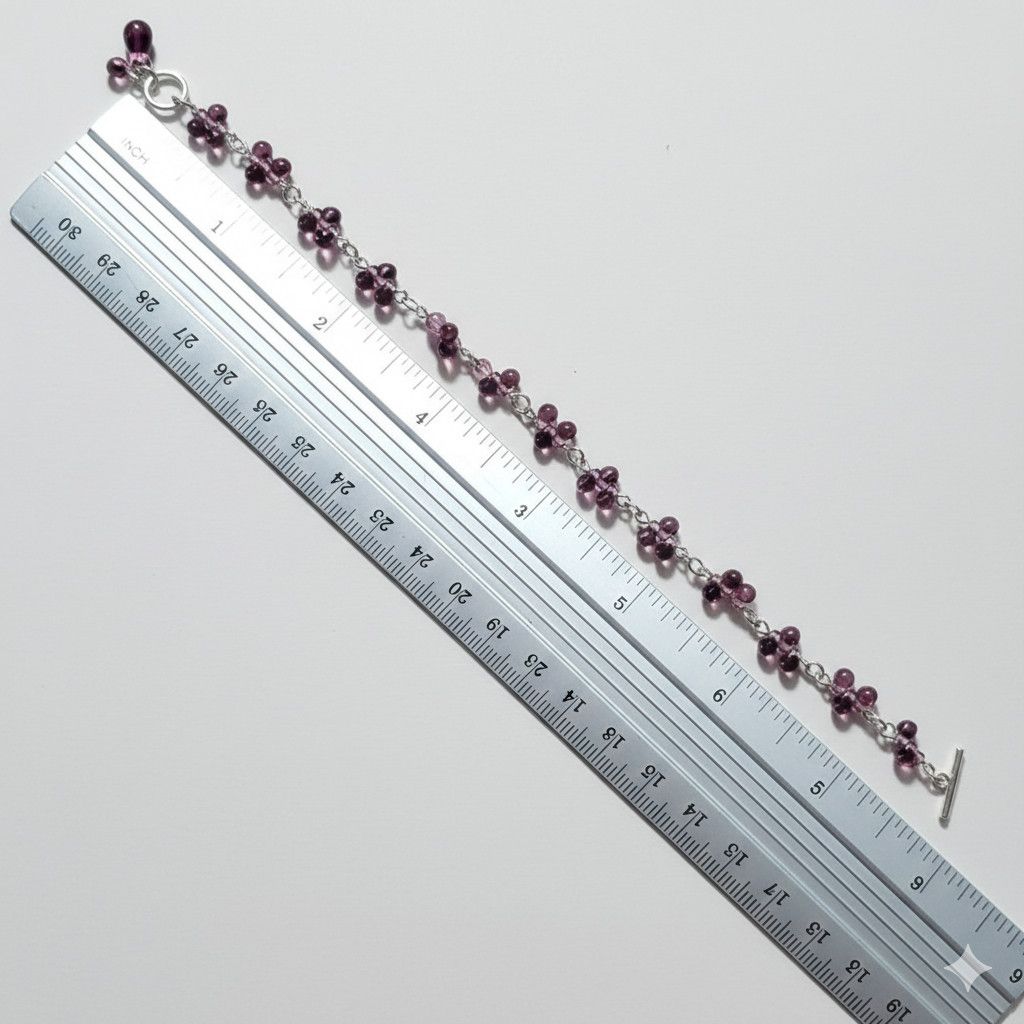 Other Bracelet & Earrings NEW Rhodium Plated Purple Glass Teardrop Size ONE SIZE - 5 Thumbnail