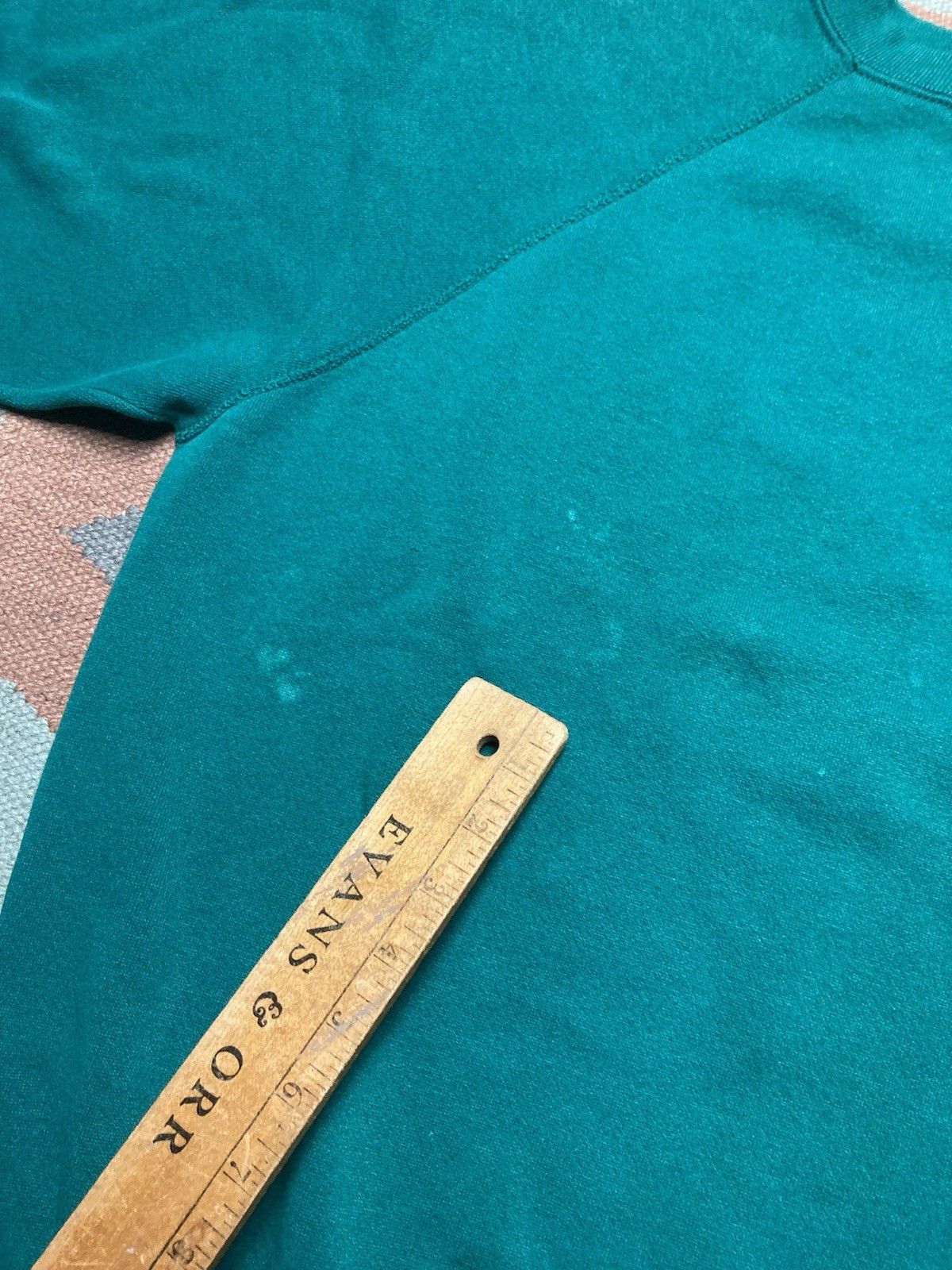 Vintage 80s crewneck sweatshirt blank teal turquoise distressed XL Size US XL / EU 56 / 4 - 3 Thumbnail