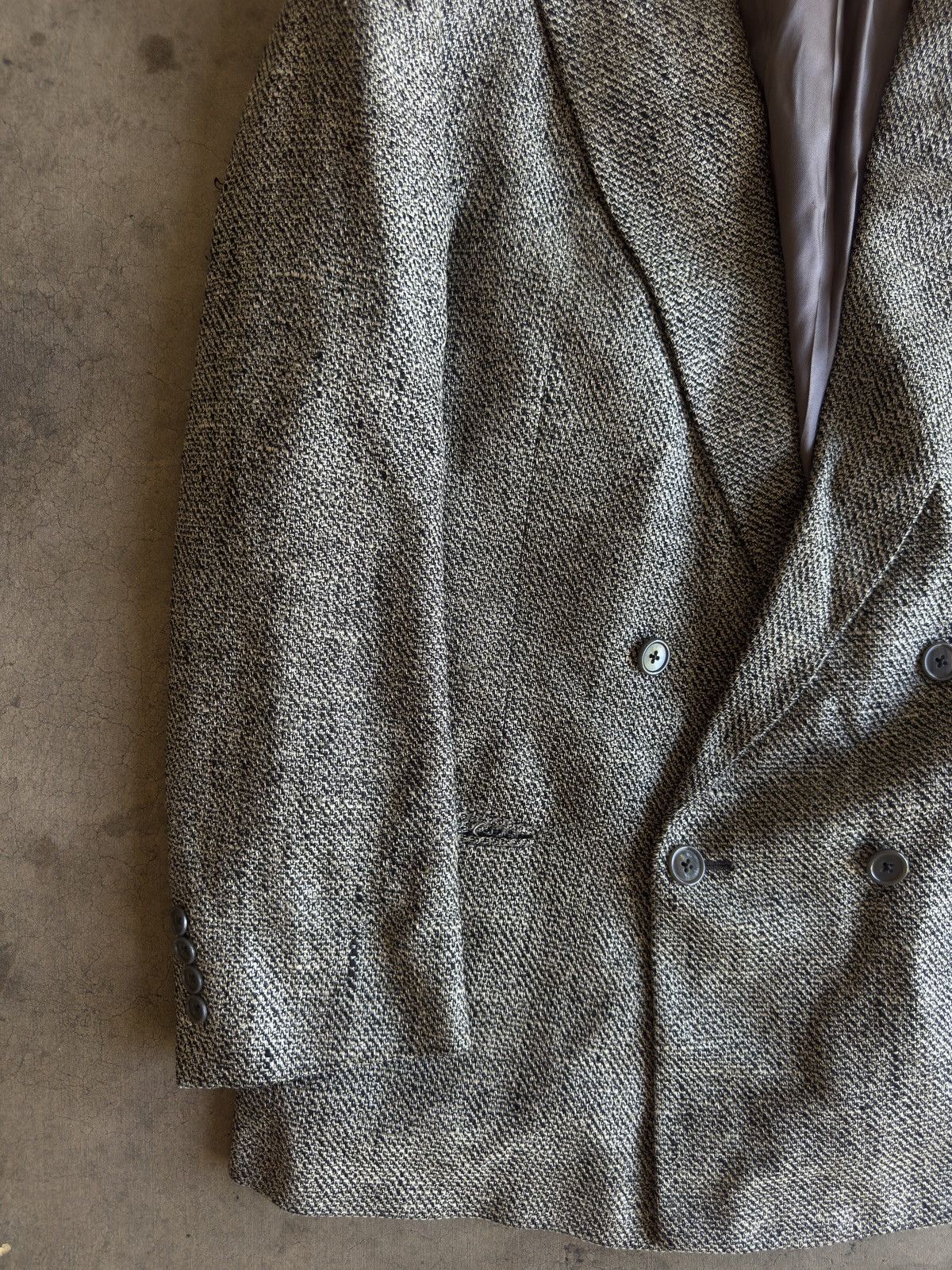 Dior Christian Dior Monsieur Vintage Silk Slub Tweed DB Jacket Size 44R - 3 Thumbnail