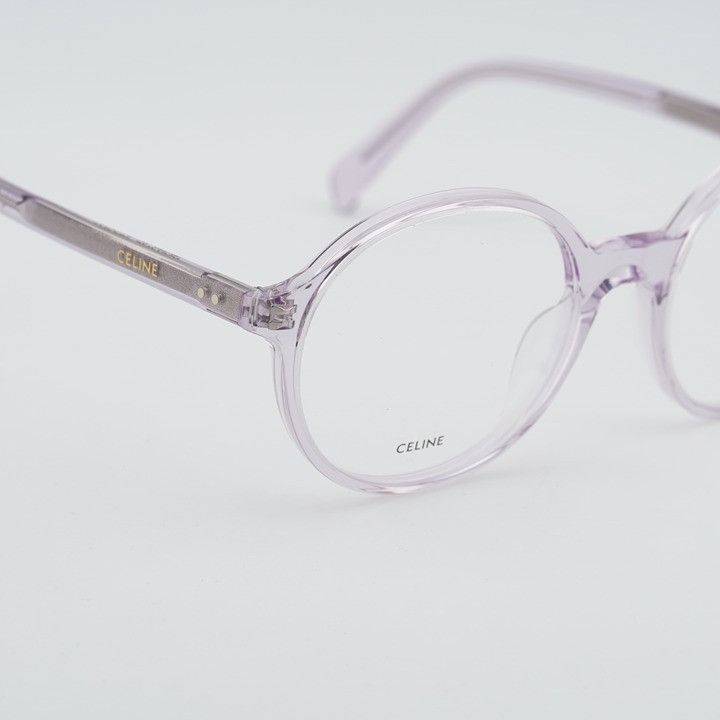 Celine Celine CL50092I 078 Eyeglasses Transparent Lilac 53mm Round Size ONE SIZE - 5 Thumbnail