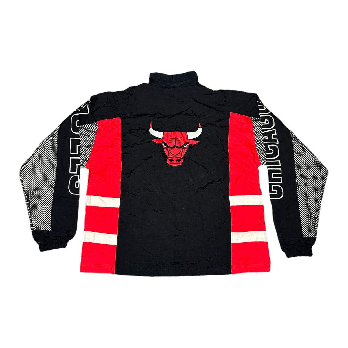 image of Vintage 90's Champion Chicago Bulls Windbreaker Jacket in Black, Men's (Size XL)